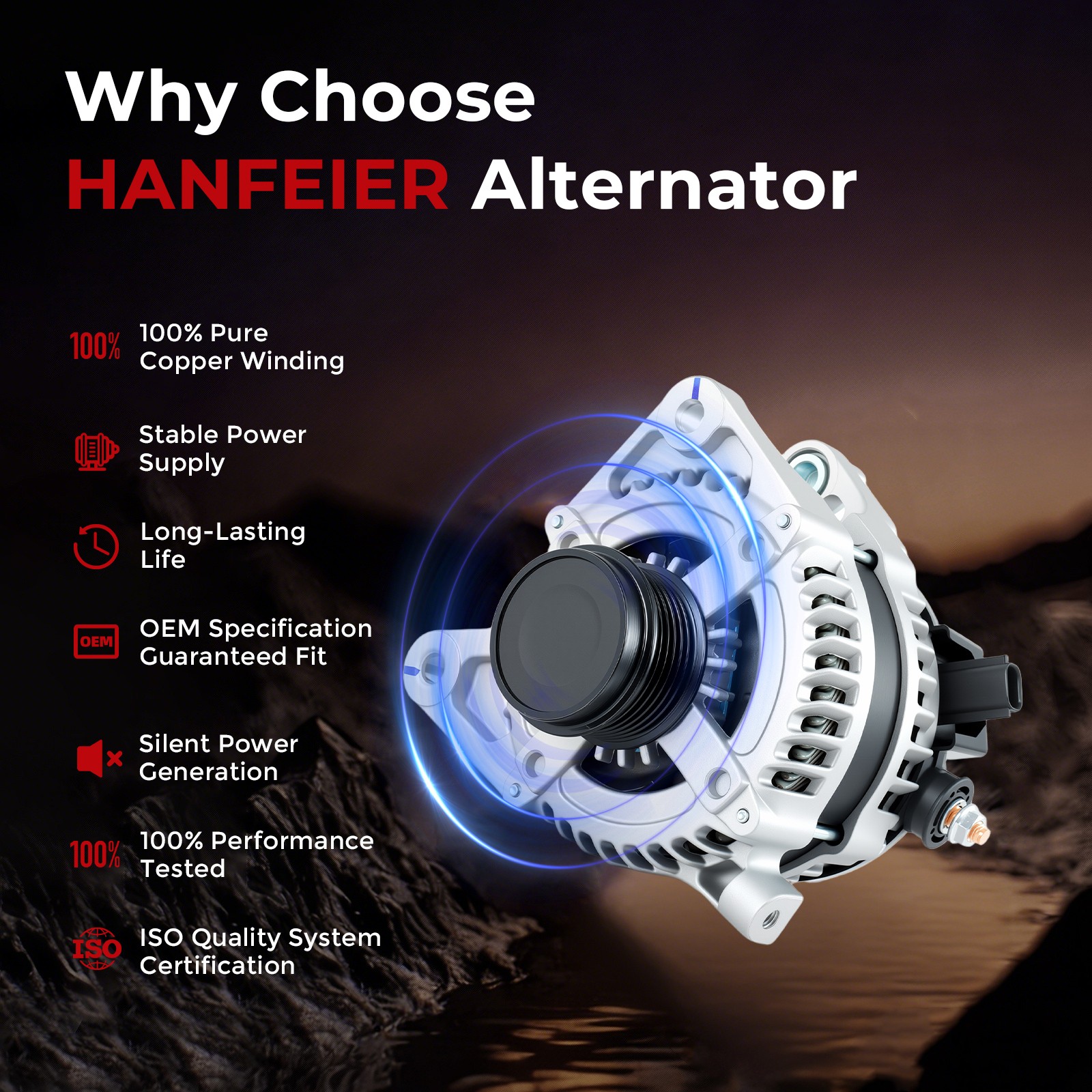 145A Alternator for 2004 2005 2006 Chrysler Pacifica 421000-0142 421000-0141