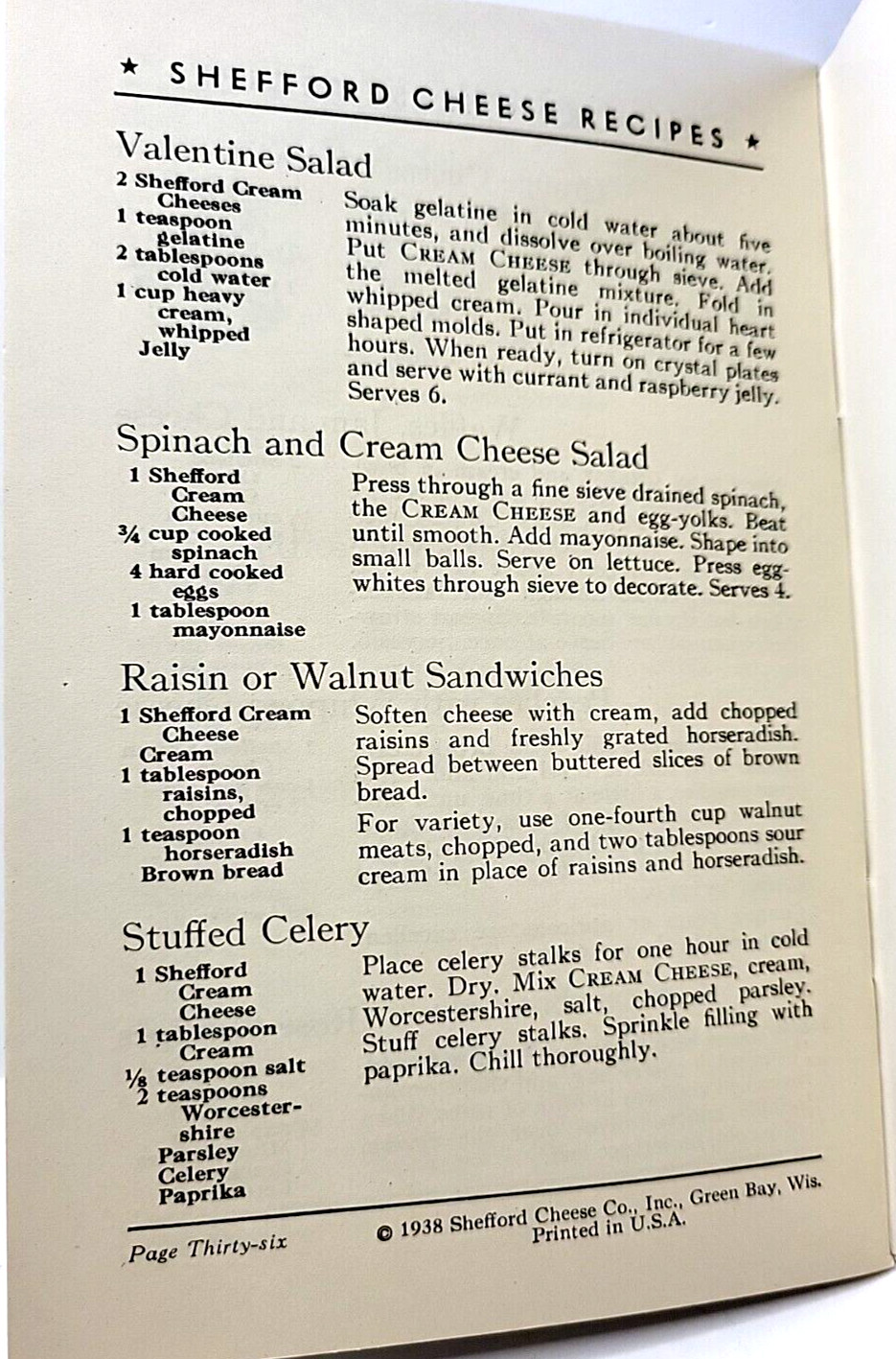 Vintage 1938 Shefford Cheese Recipes Advertising Booklet Alberta Winthrop