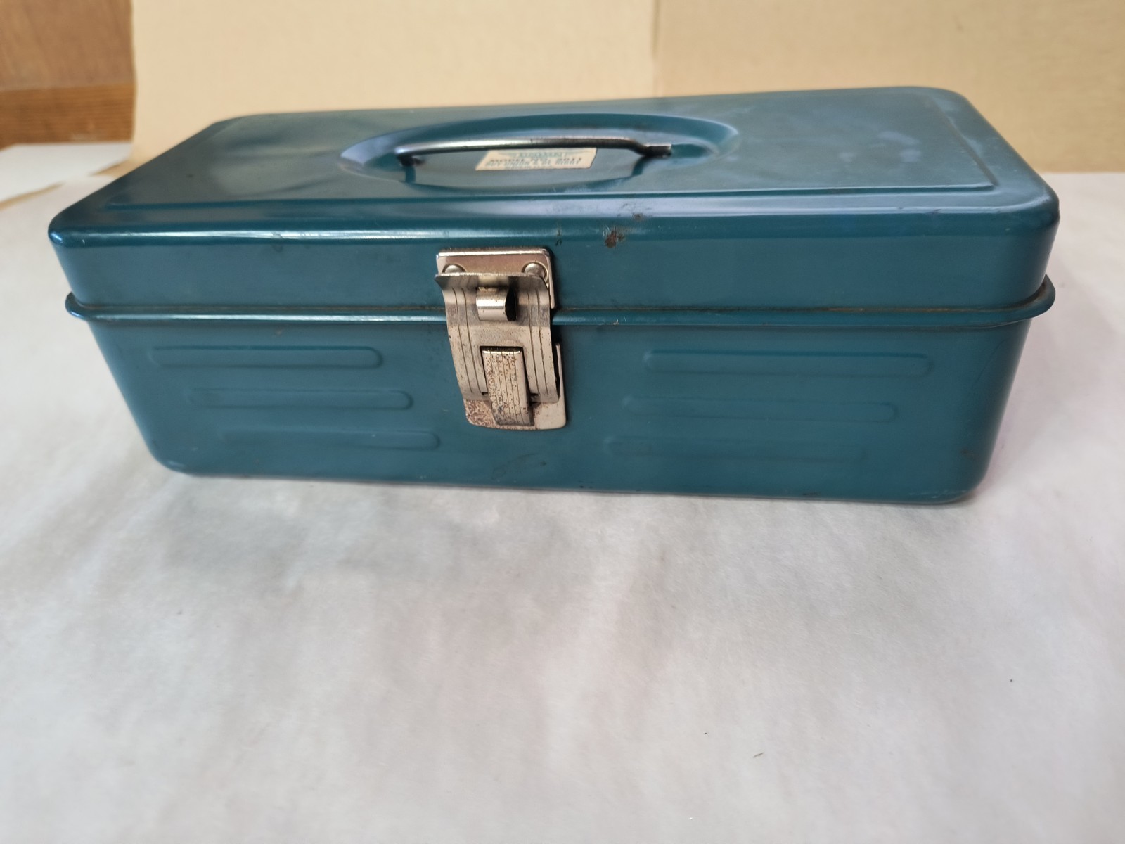 Vintage Union Chests Metal Tool Box Teal Blue Green Model NO 2011