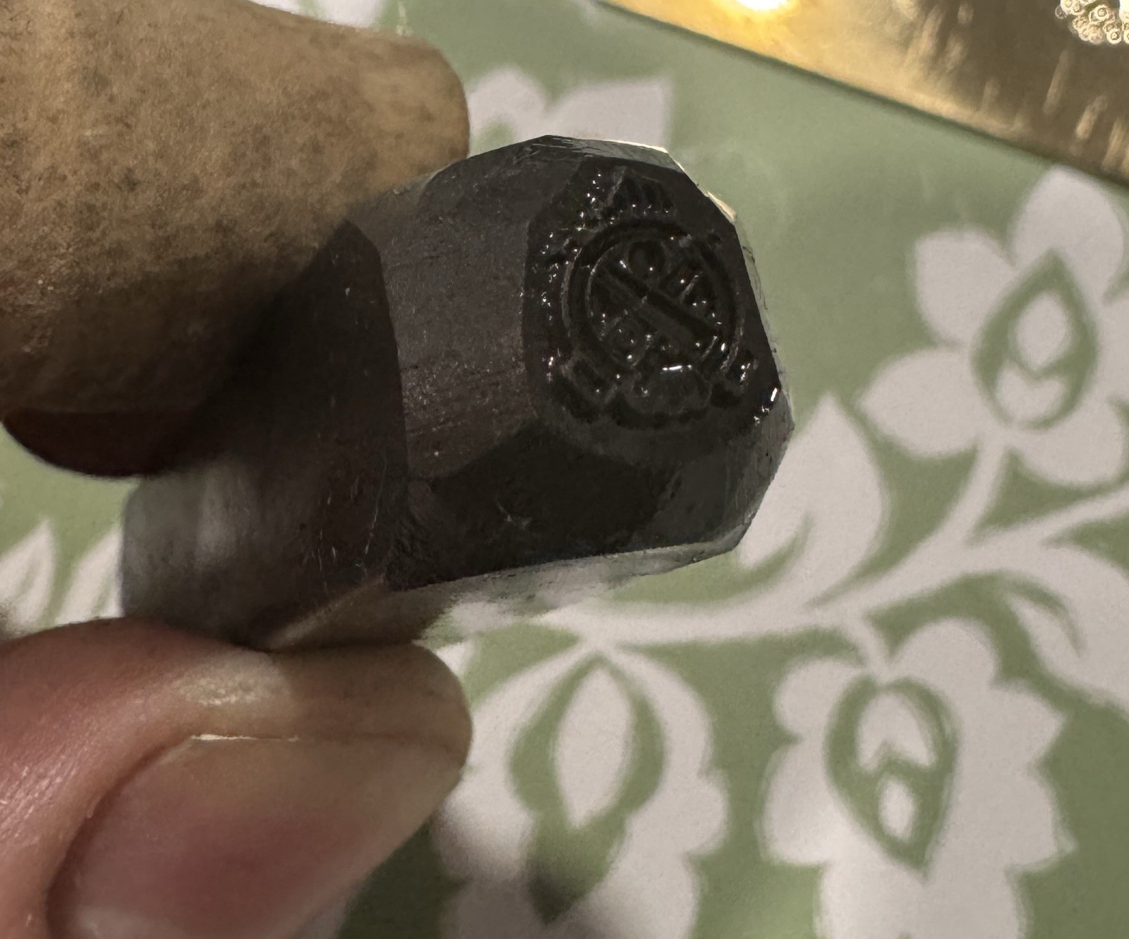 WWII 7/32 US Ordnance Department Crossed Cannon Inspector Cartouche Steel Stamp