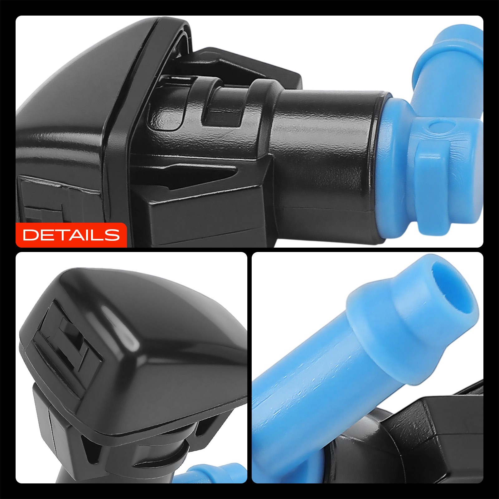 2x Front LH & RH Windshield Washer Nozzle Fan w/ Gaskets for Dodge Durango 11-23