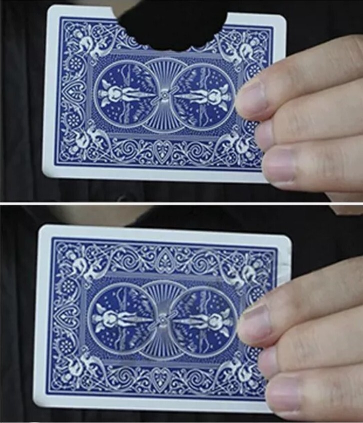 Bite Out Card Magic Trick Close Up Illusion T8