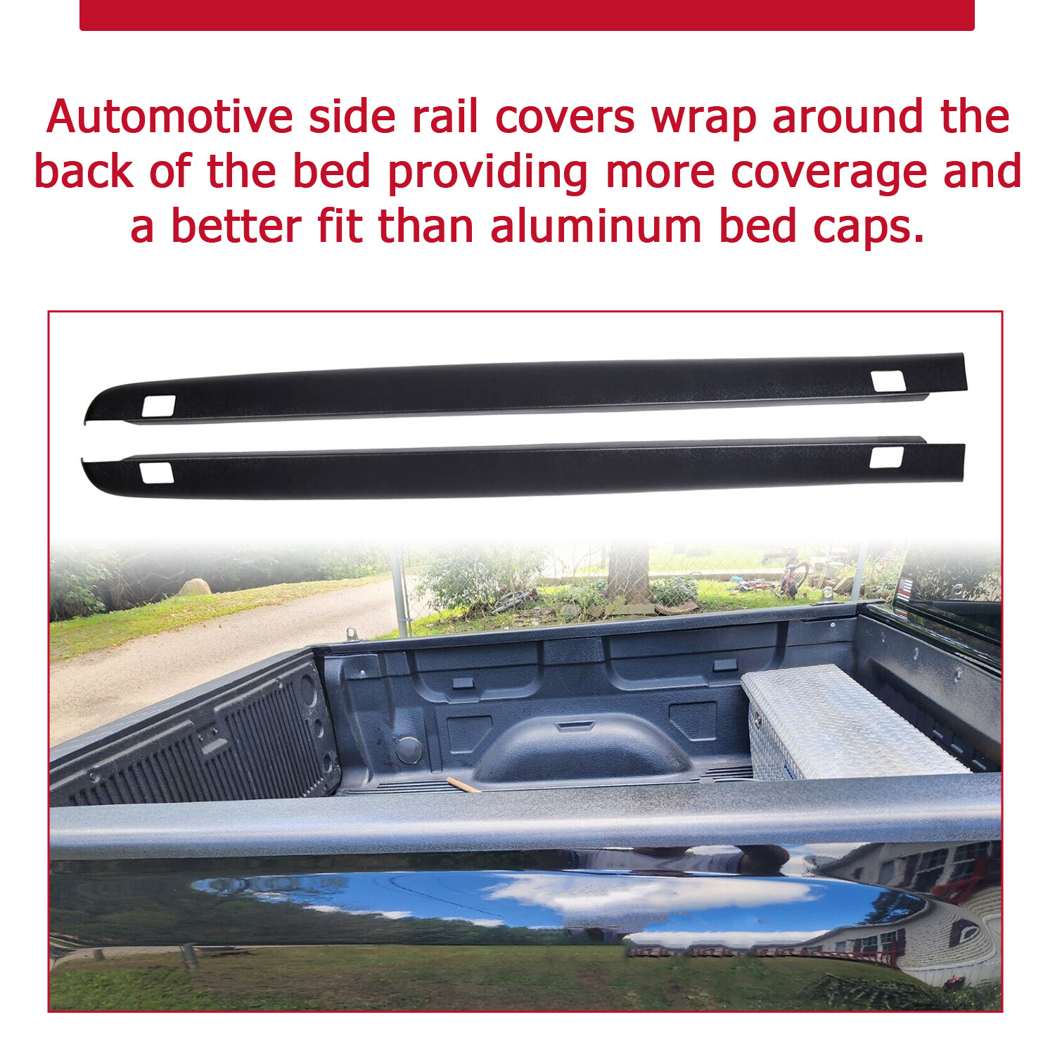 Bed Rail Caps w/Holes Side Cover for Silverado 1500/2500/3500 07-13 14 6.5ft Bed