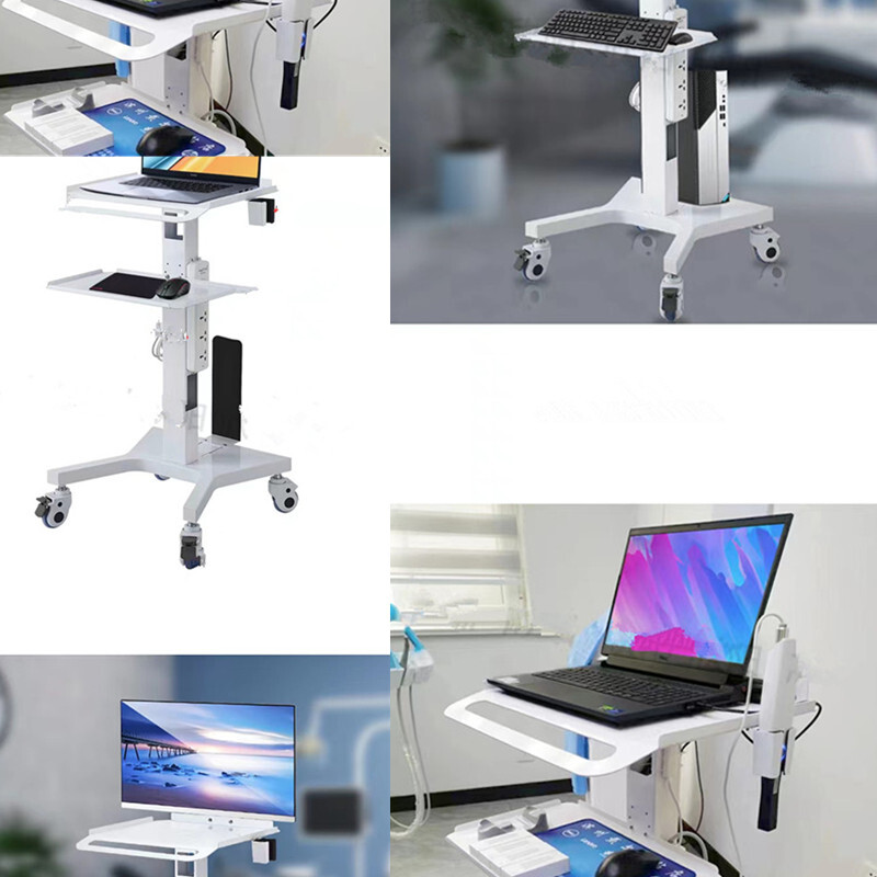 Medical Dental Lab Trolley Cart Intraoral Scanner Mobile Cart Clinic Laptop Rack