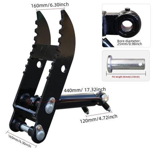 Hydraulic Thumb Clip Sets For 0.8-1.5T Mini Excavator Attachments with 2 hoses