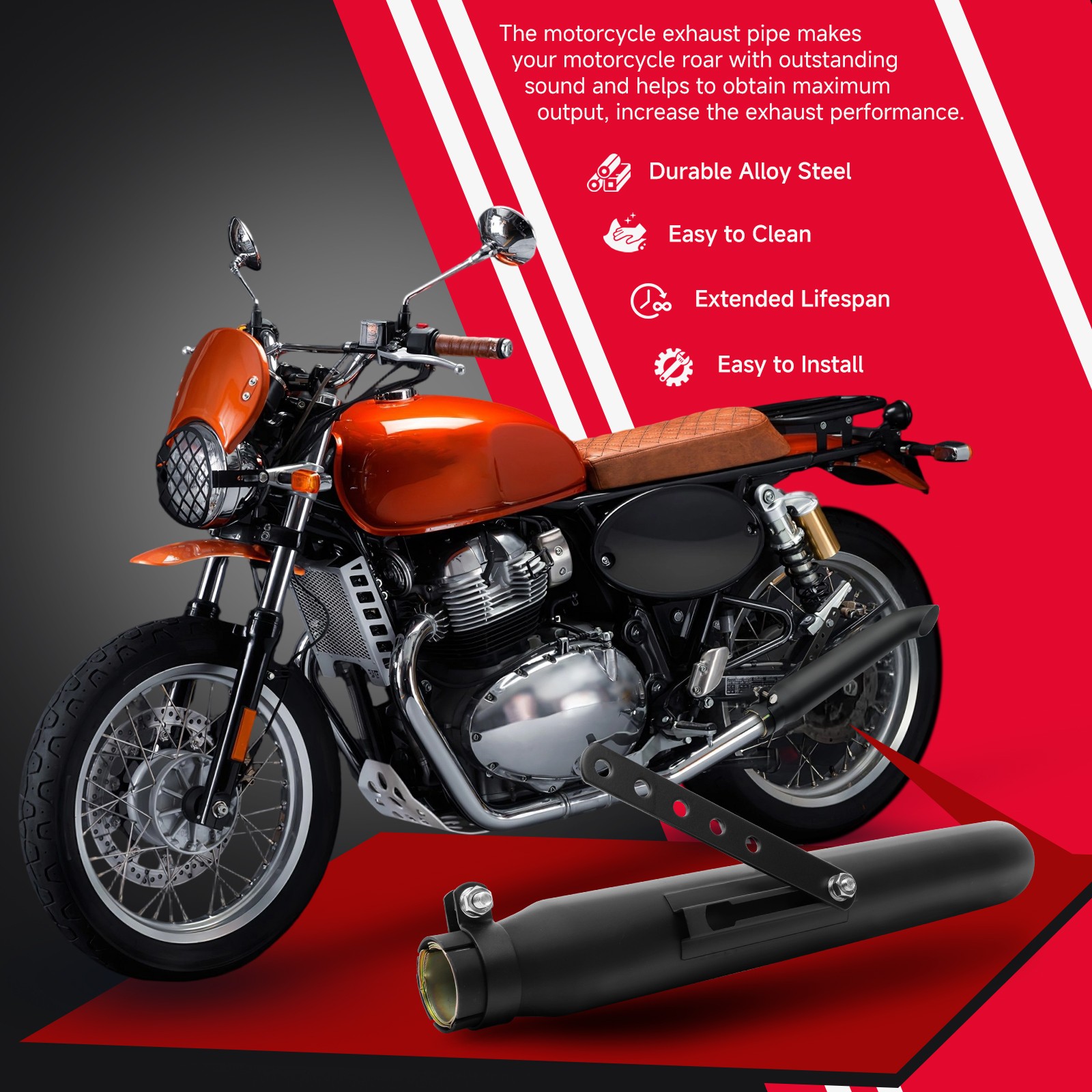 2pcs Motorcycle Slip-On Exhaust Muffler Pipes For Yamaha Road Star XV1600 XV1700