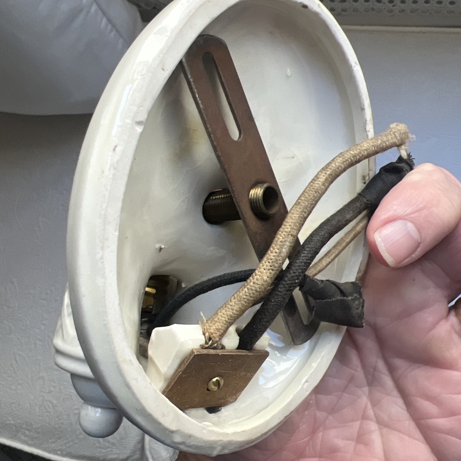 4 Antique Wall Light Sconce & Fixtures - 1 Porcelier #7H