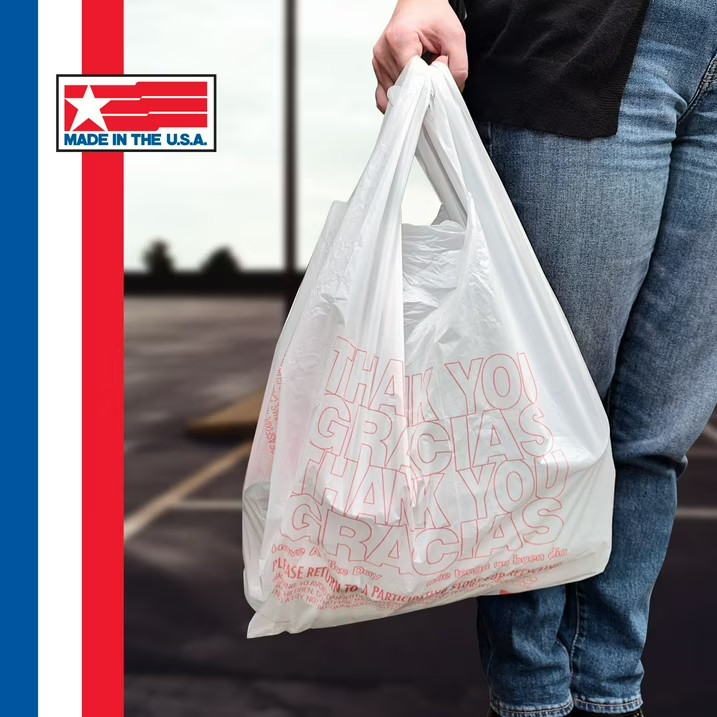 1000ct White T-Shirt Bags 11.5x6.5x22 Plastic Grocery Shopping - FREE SHIPPING