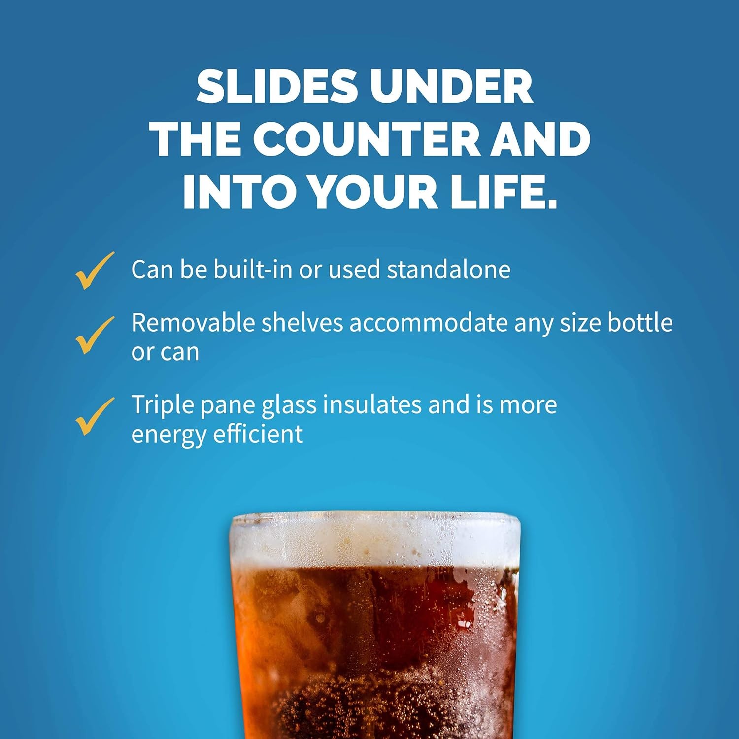 Newair ABR-960-RB 15" Built-in Beverage Fridge, 96 Cans - Certified Refurbished