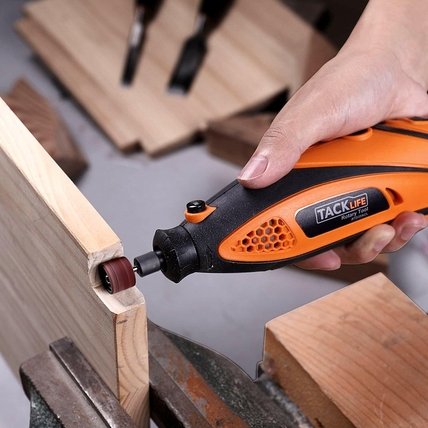 TACKLIFE Rotary Tool Kit Variable Speed with Flex shaft, 80 Accessories, 3 Attac