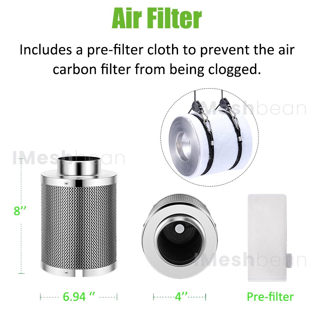 48"x48"x80" Complete Grow Tent Kit w/LED Full Spectrum Grow Light+Air Filter Kit