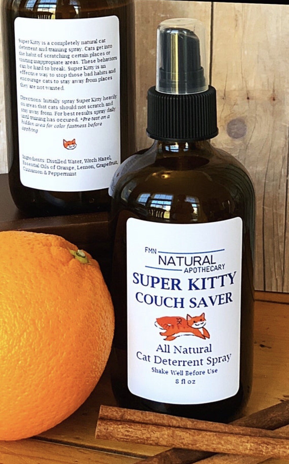 FMN Natural Cat Deterrent Spray. Cat Scratch Furniture Protection. Cat Repellent