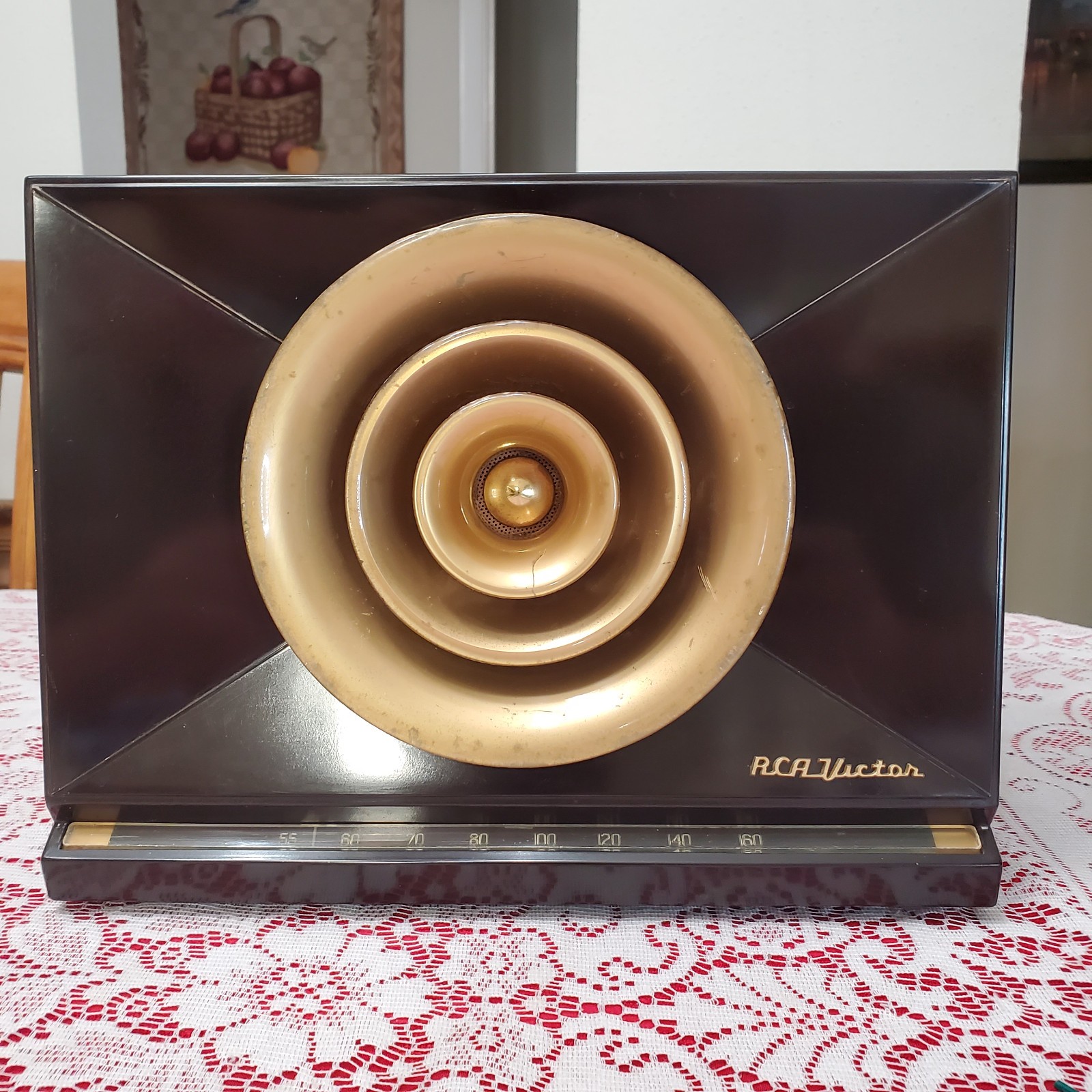 Nice VTG 1949 RCA Victor Radio 9-X-571 Bullseye Bullhorn Golden Throat - NICE ♫