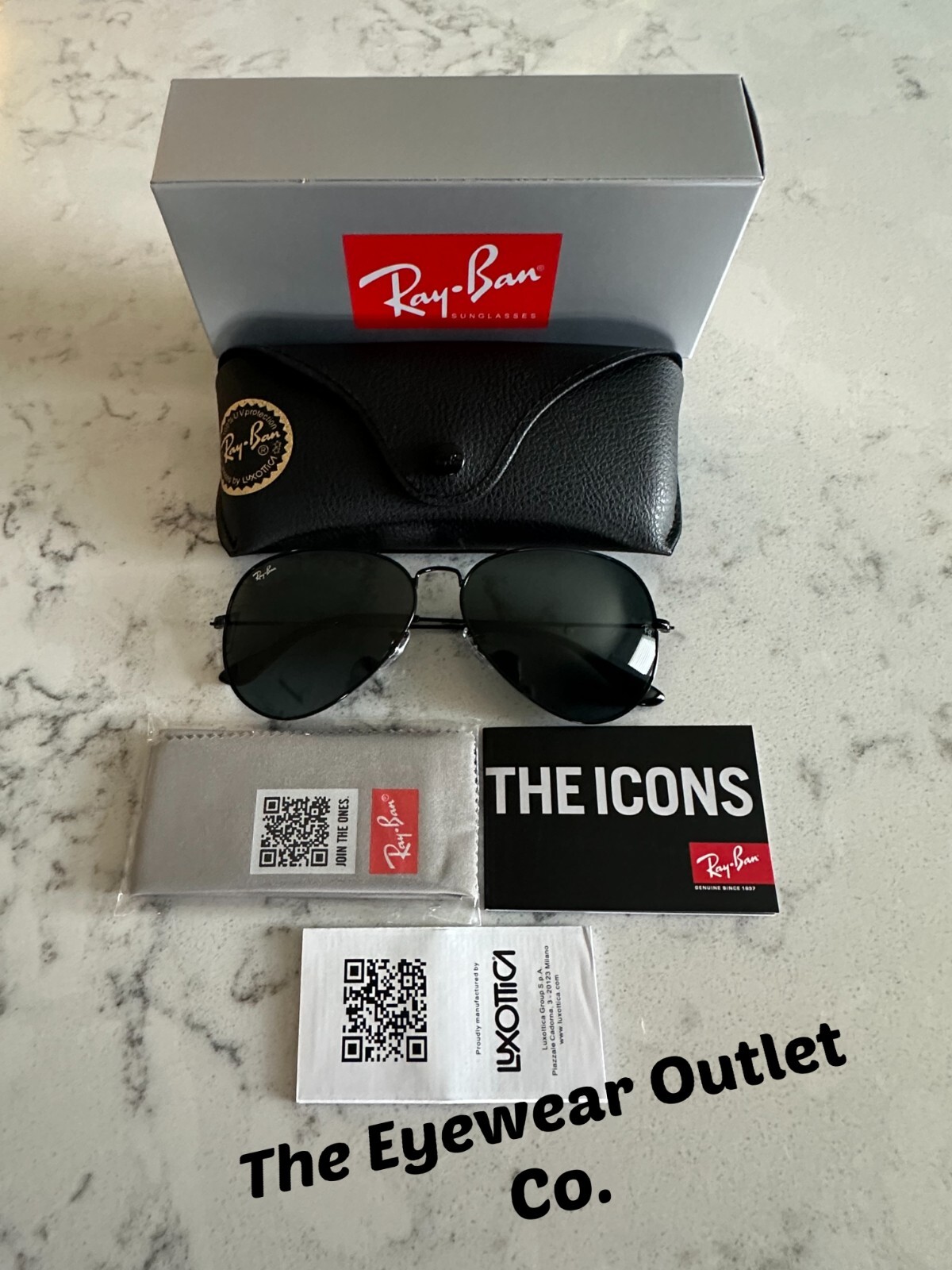 Store Display Rayban Aviator Black RB3025 Standard 58mm Large 62mm Men / Women