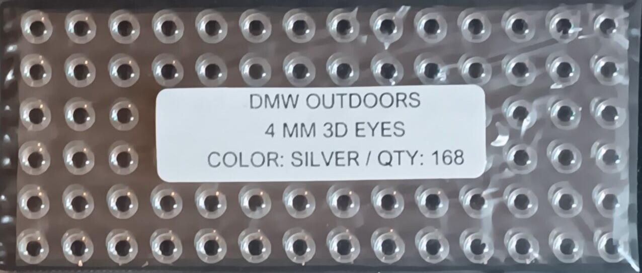 168pcs, Soft Holographic SILVER 3d adhesive fish eyes 4mm, Fly Tying, Arts,Craft