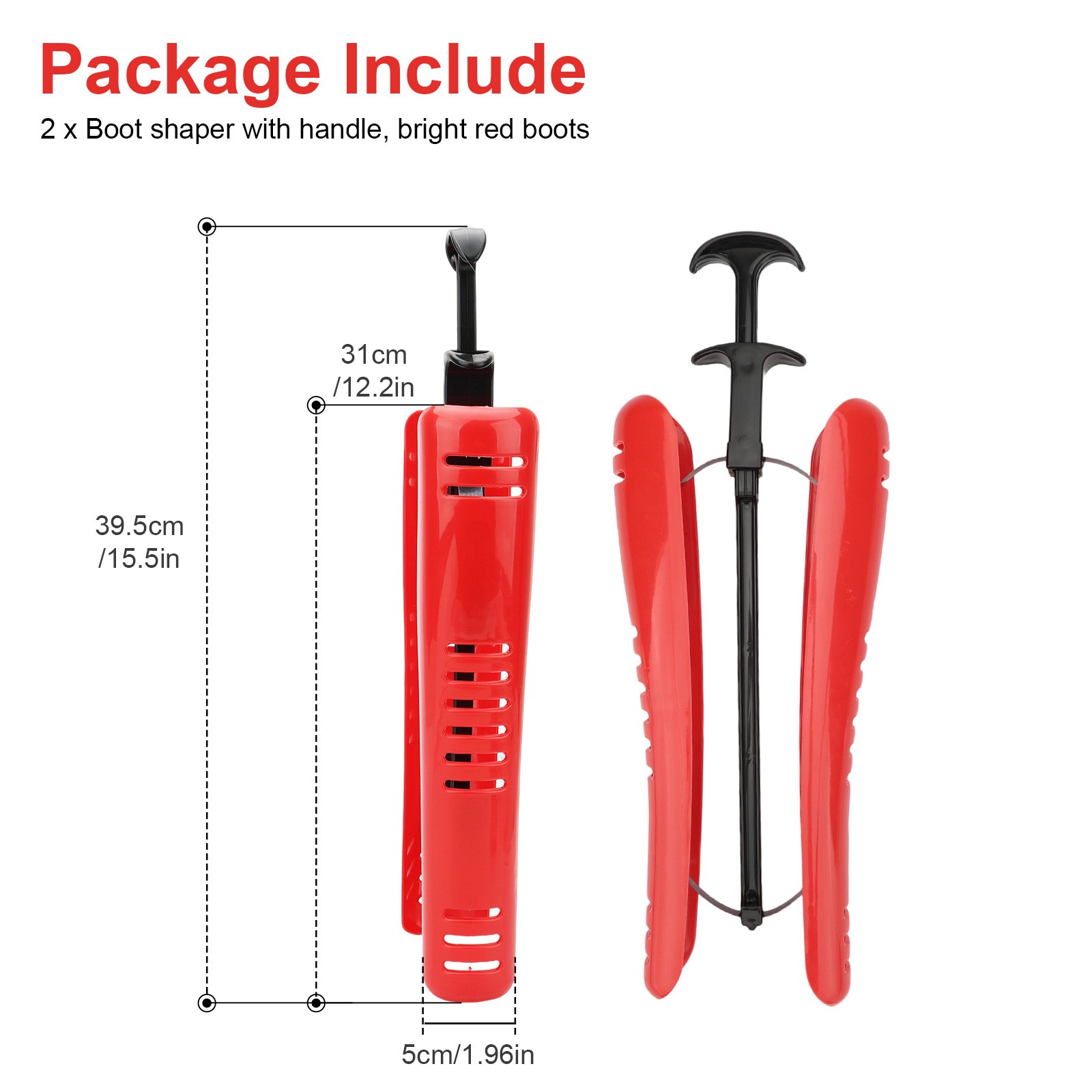 2x Adjustable Boot Shaper 12 Inch Inserts w/ Handle for Mid Calf Tall Boot Shape