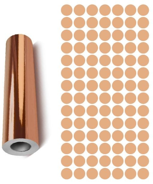 Dots Round Vinyl Color Coded Inventory Label Chrome Rose Gold 1/2 Inch Stickers