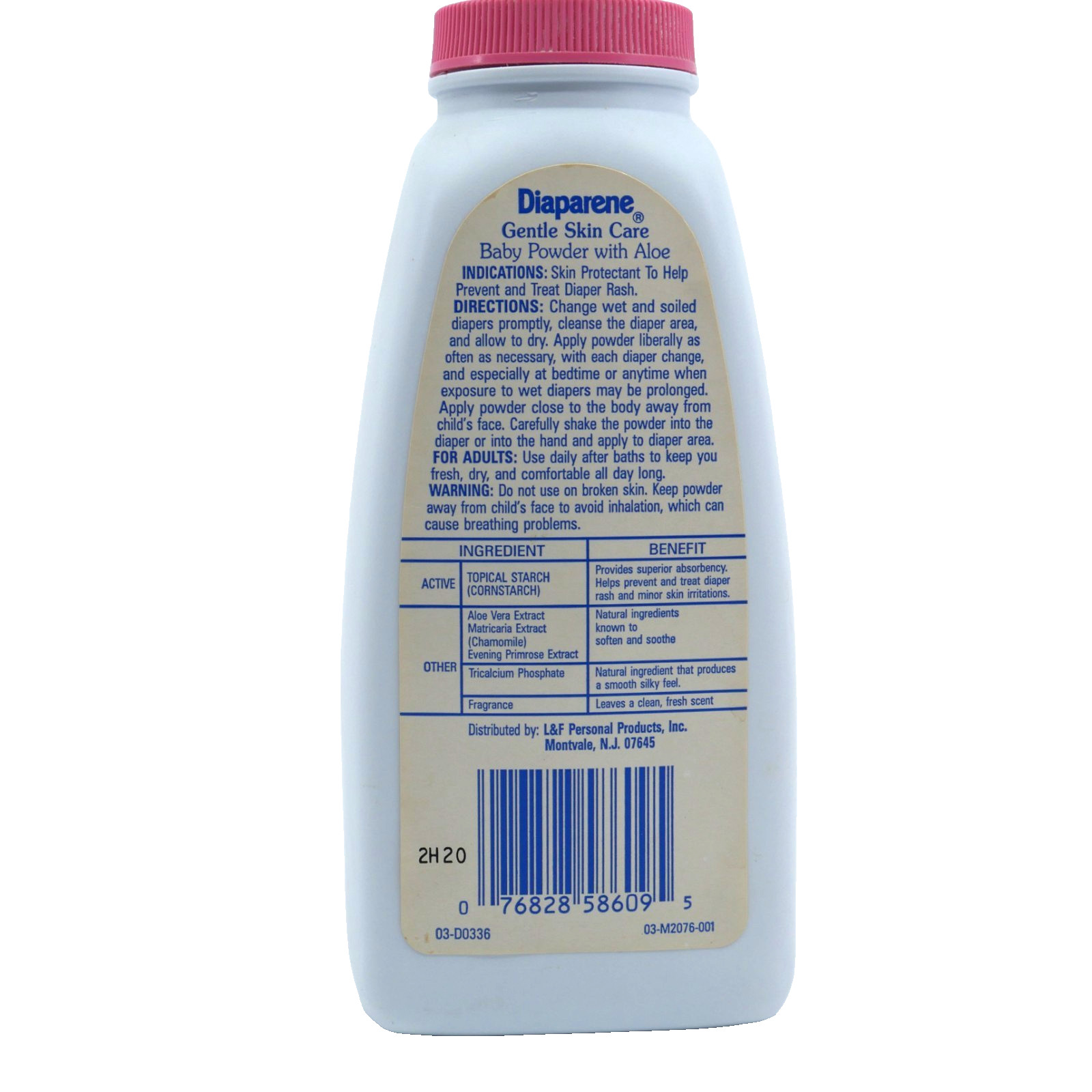 Vintage Diaparene Corn Starch Baby Powder bathroom prop 80s Chamomile Aloe