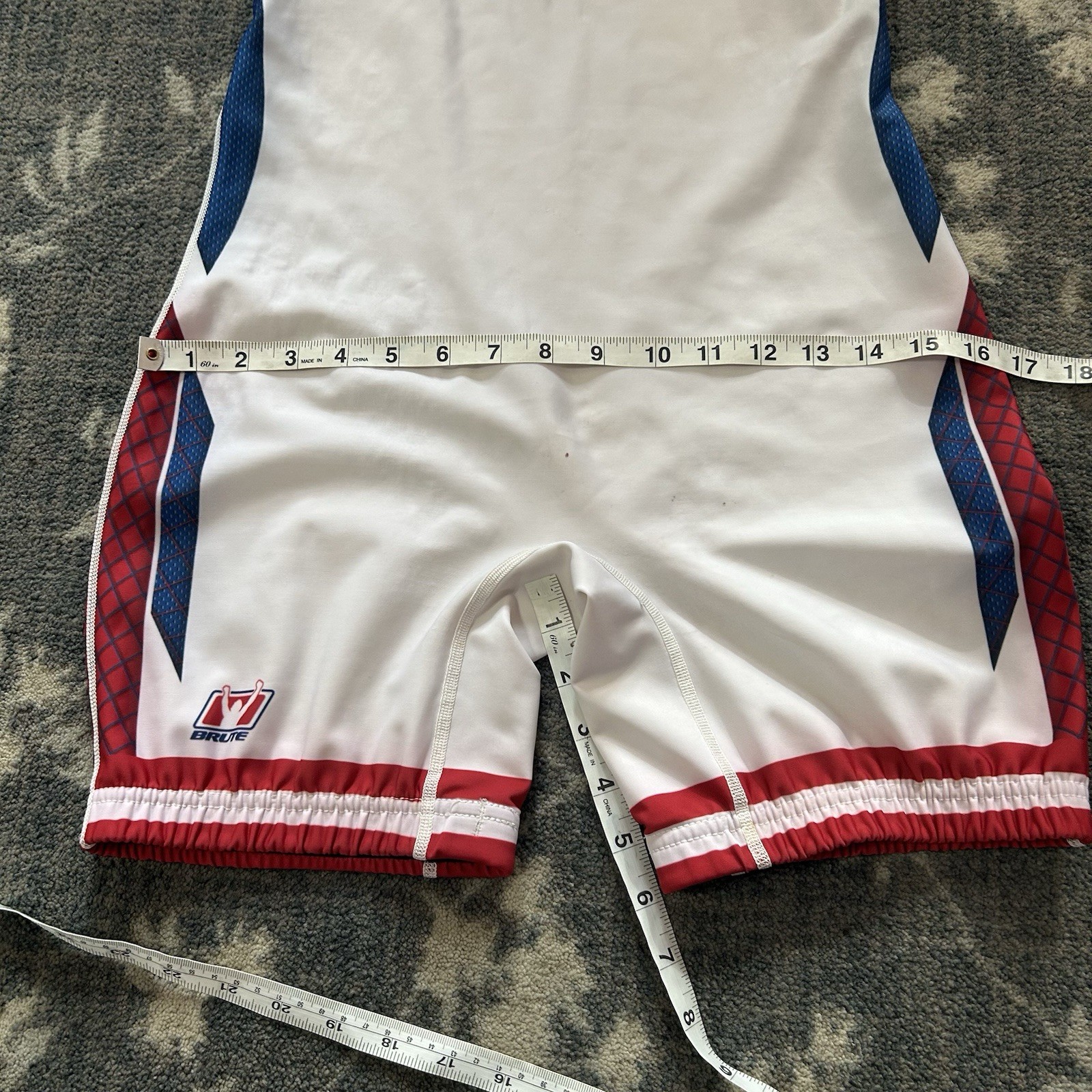 Great white Wrestling Team singlet Connecticut USA Brute Medium Rare Color