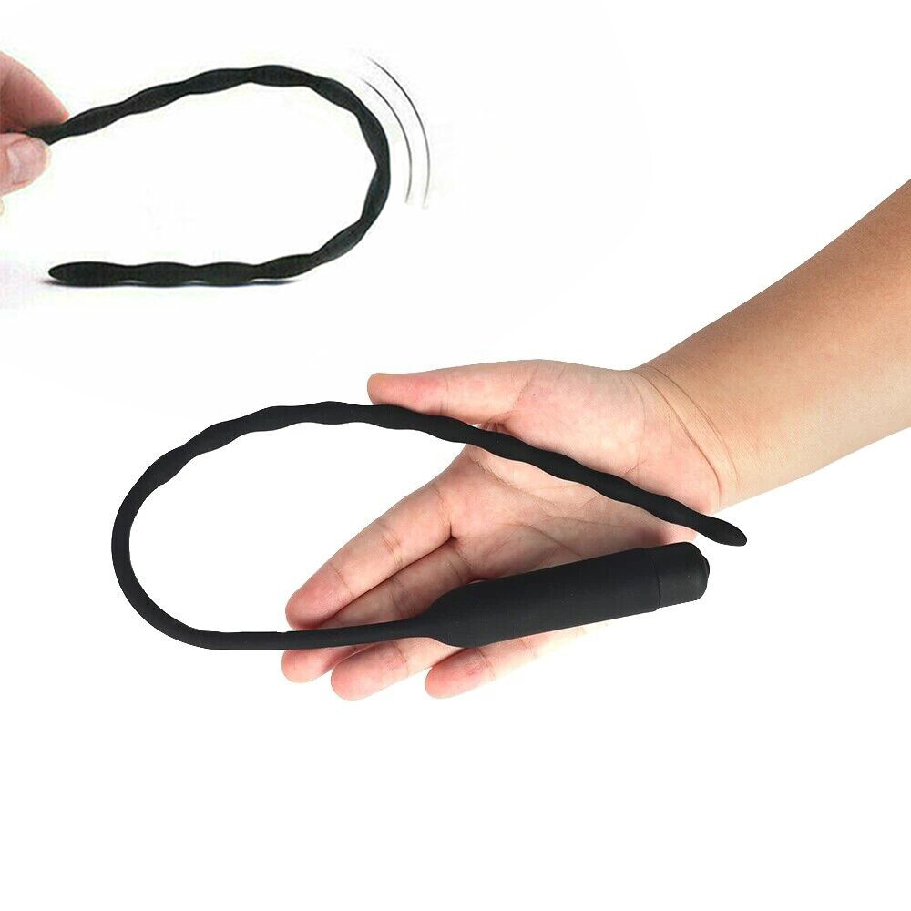 Male Vibrating Penis Plug Electrical Urethral Sounds Silicone Prostate Massage