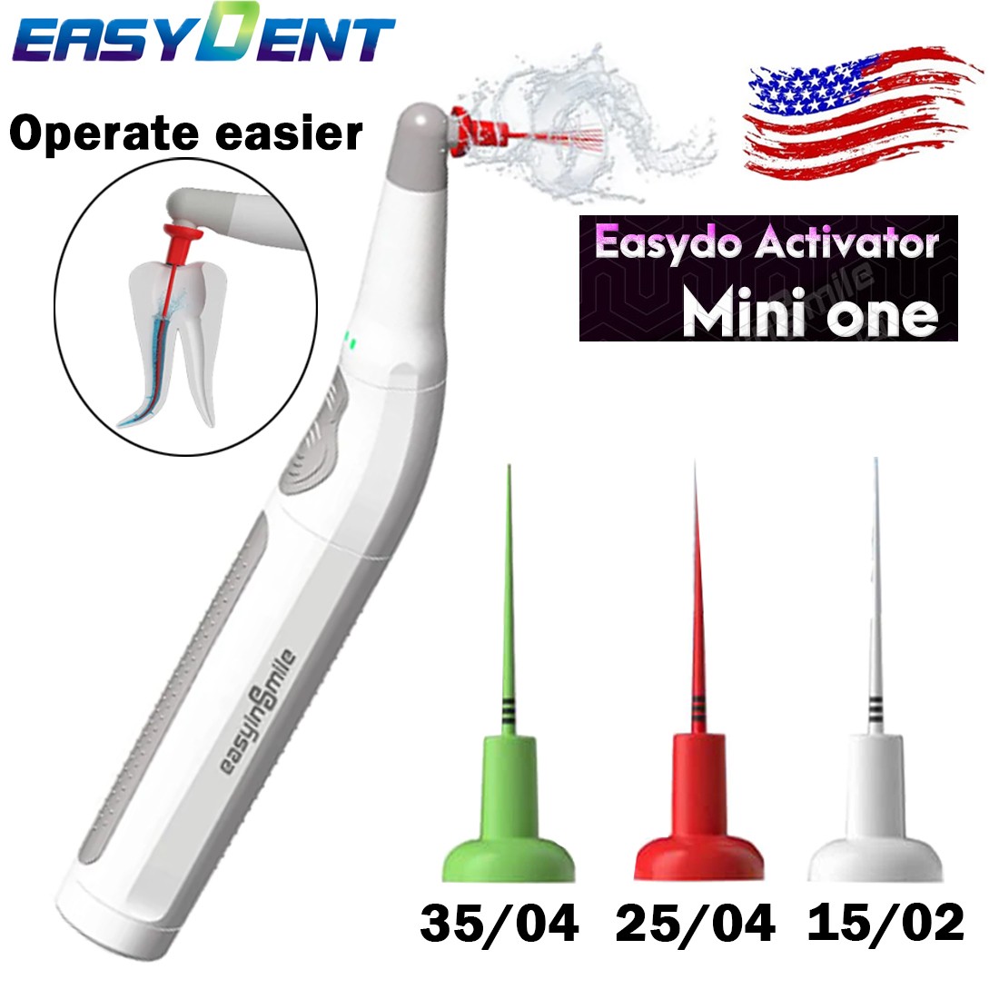Dental Endo Ultrasonic Sonic Activator Root Canal Irrigator+60Tips scaling file