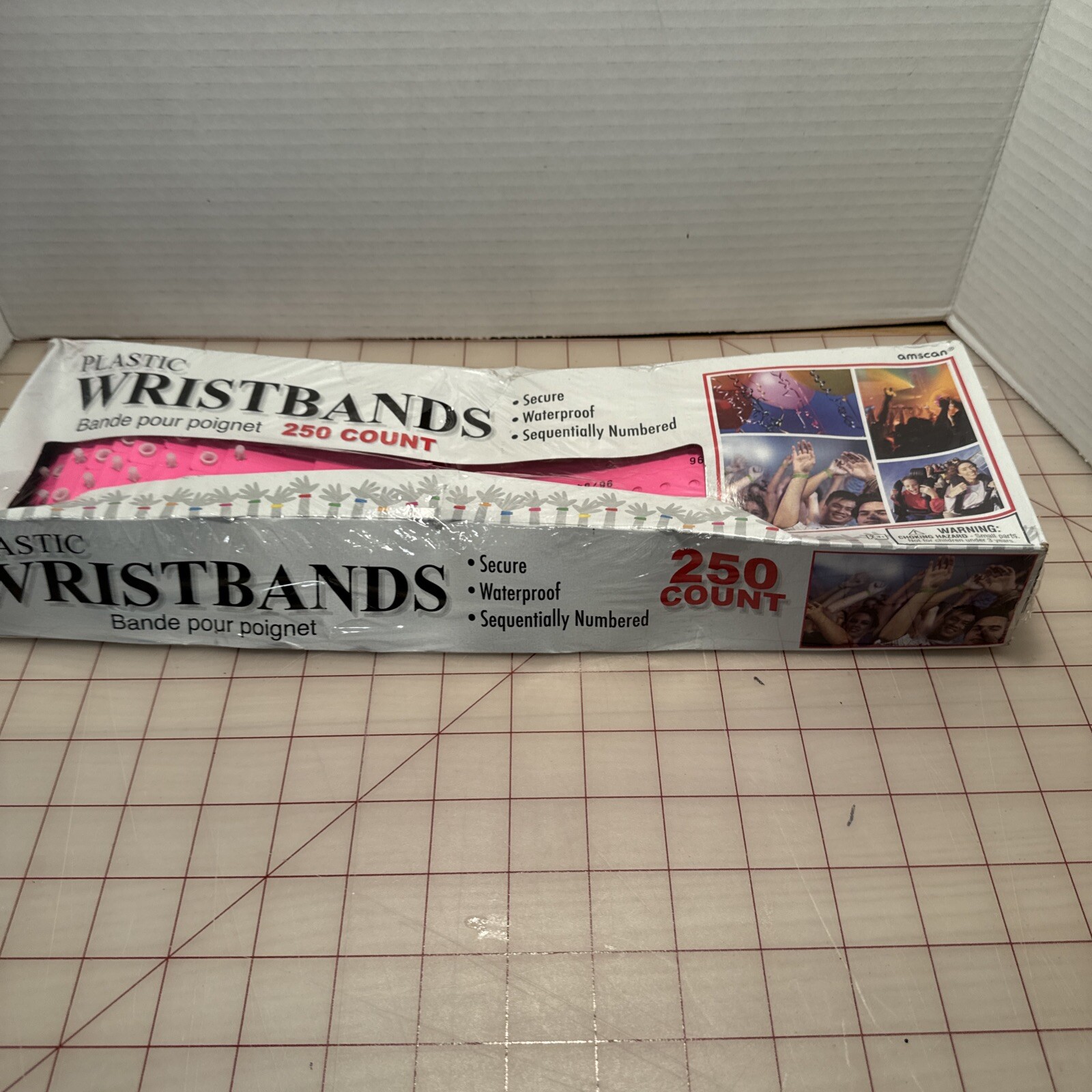 Plastic Wristbands 250 ct White, Secure, Waterproof and Sequentially Numbered