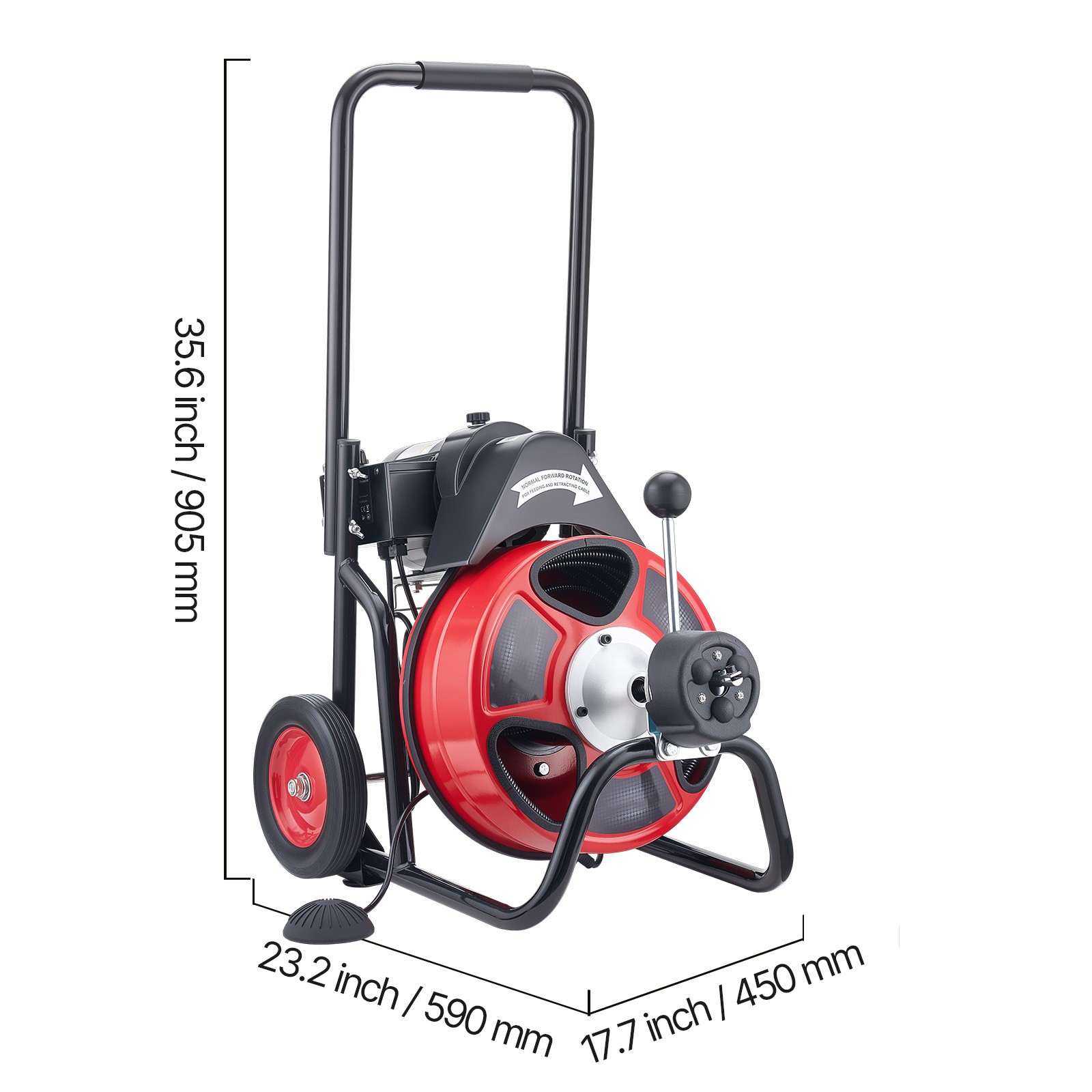 Uimoso Electric Drain Auger Machine with 100 FT x 1/2 In Cable and Auto Feed