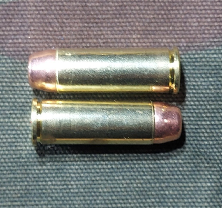 45 LONG COLT SNAP CAPS SET OF 6, BRASS AND FMJ, REAL WEIGHT!!! 45LC 45 COLT
