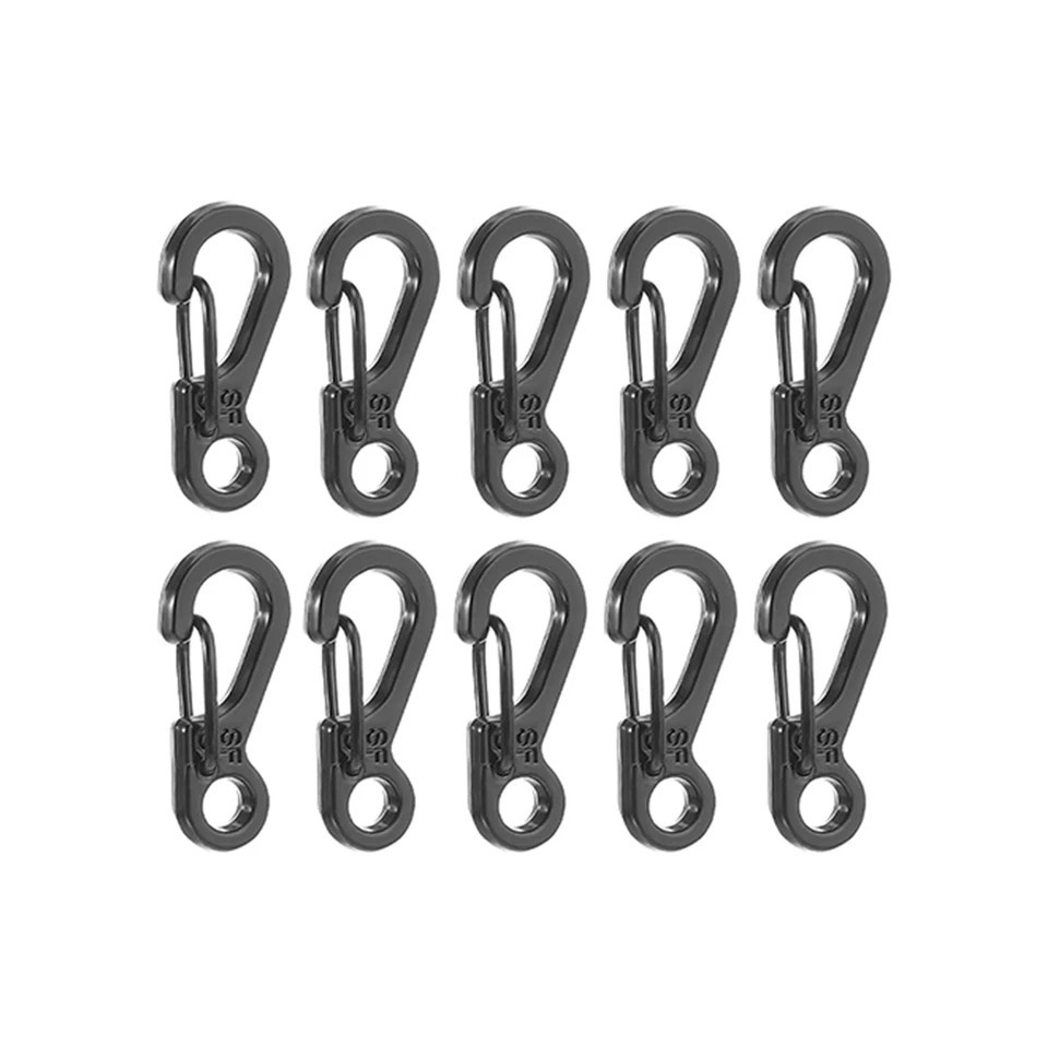 10 Pcs Mini Aluminum Spring Carabiner Clip Keychain Outdoor Snap Camping Hook US
