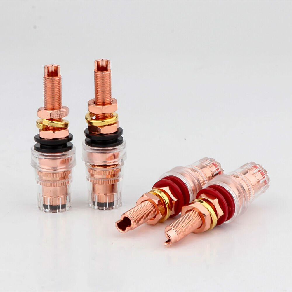 8PCS Hi-End Pure Binding Post Copper Speaker Banana Jack Amplifier Terminal New