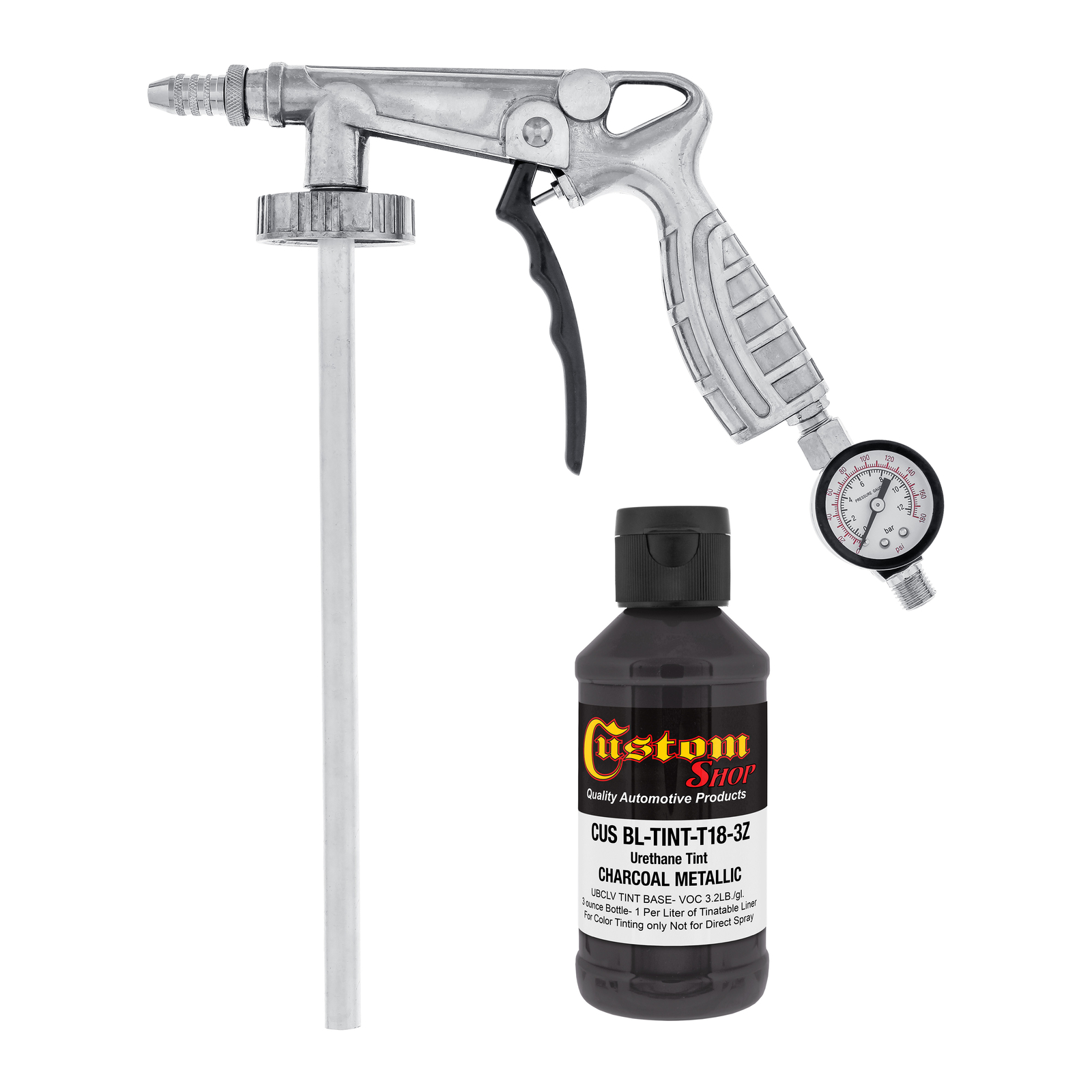 Raptor Charcoal Metallic Urethane Spray-On Truck Bed Liner Spray Gun, 8 Liters