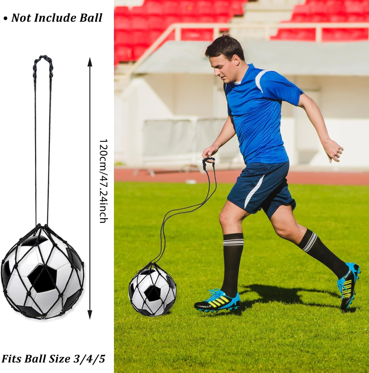 2PCS Soccer Ball Kick Trainer Net with Adjustable Belt for Solo Practice