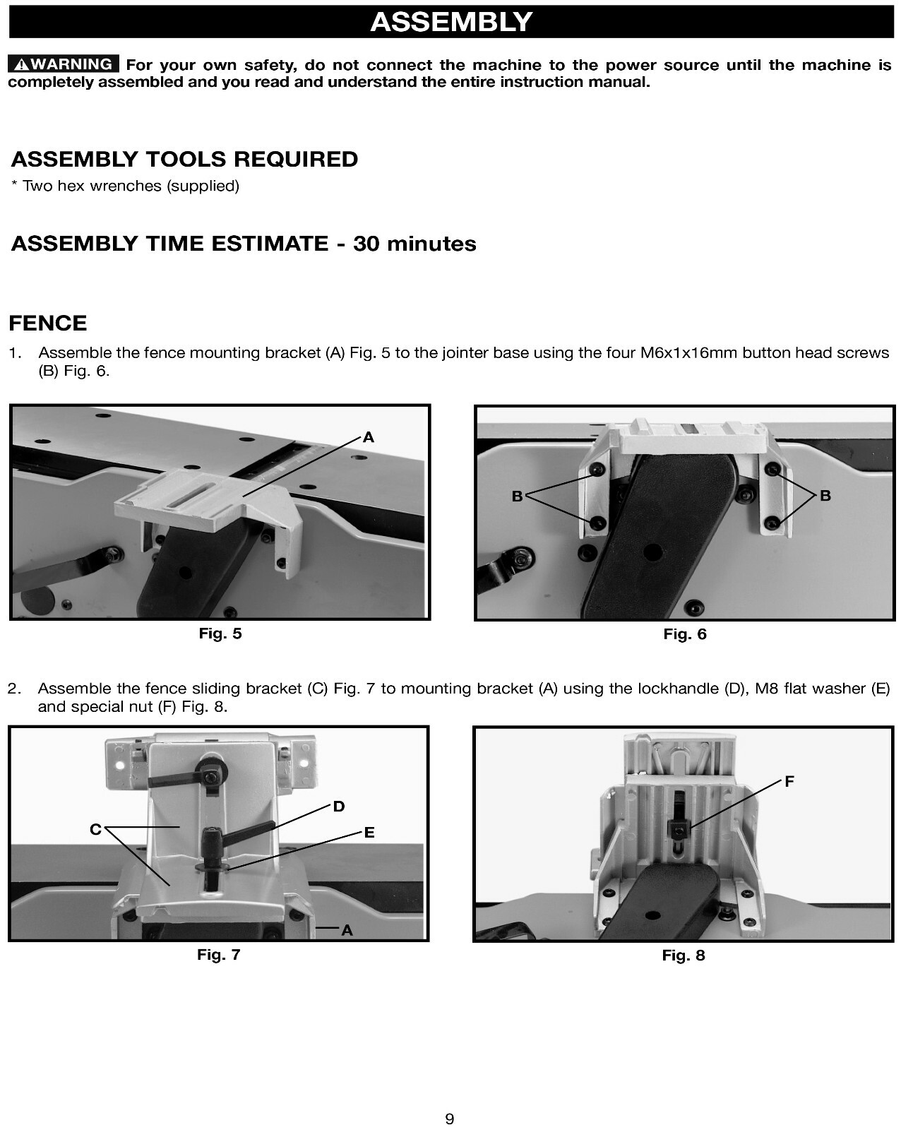 Delta 6" Variable Speed Jointer JT160 Instructions & Parts List Manual #2035