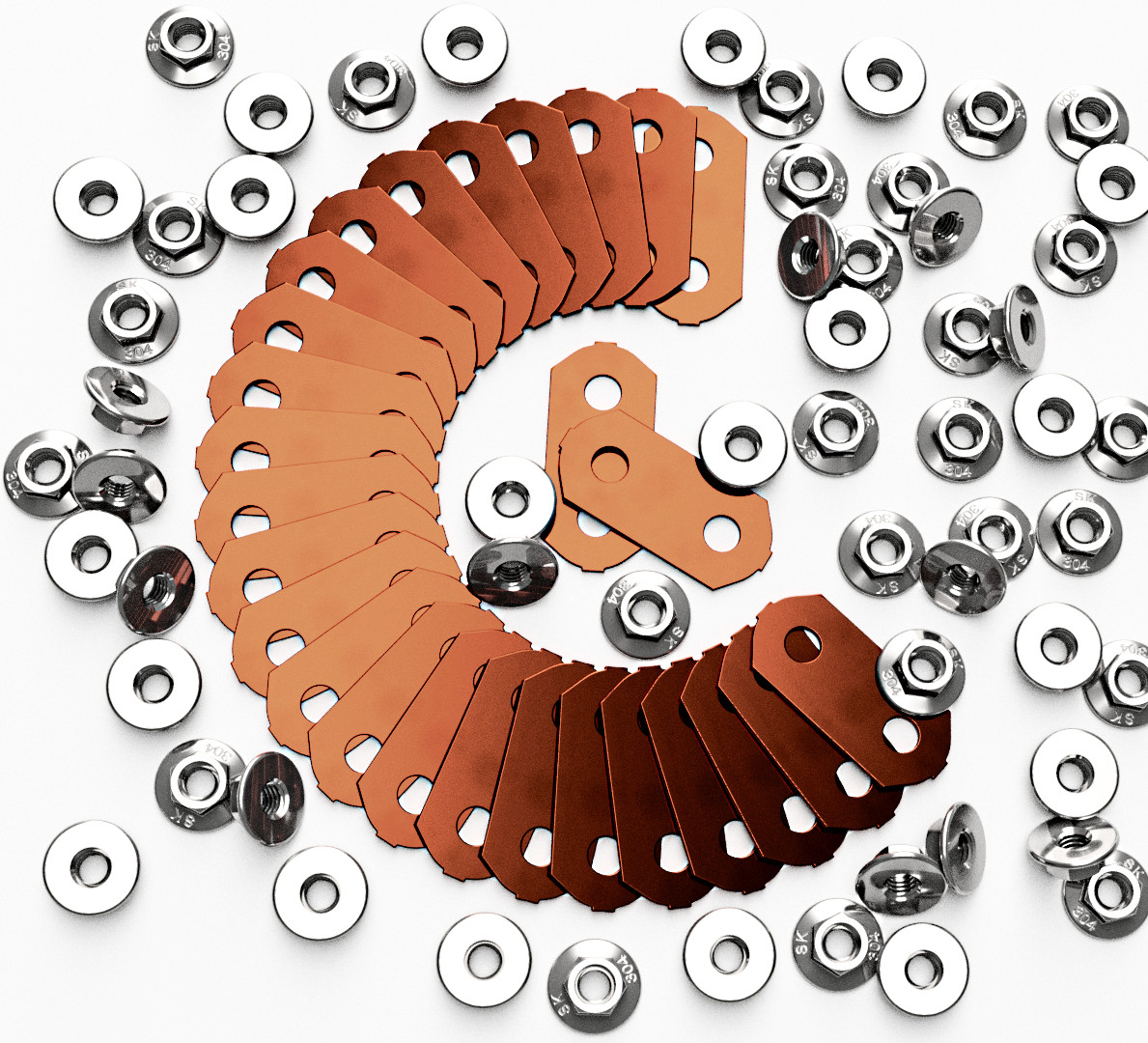 Polished Copper BUS BARS & SS NUTS for Toyota Prius (2004-2015) & Lexus CT200h