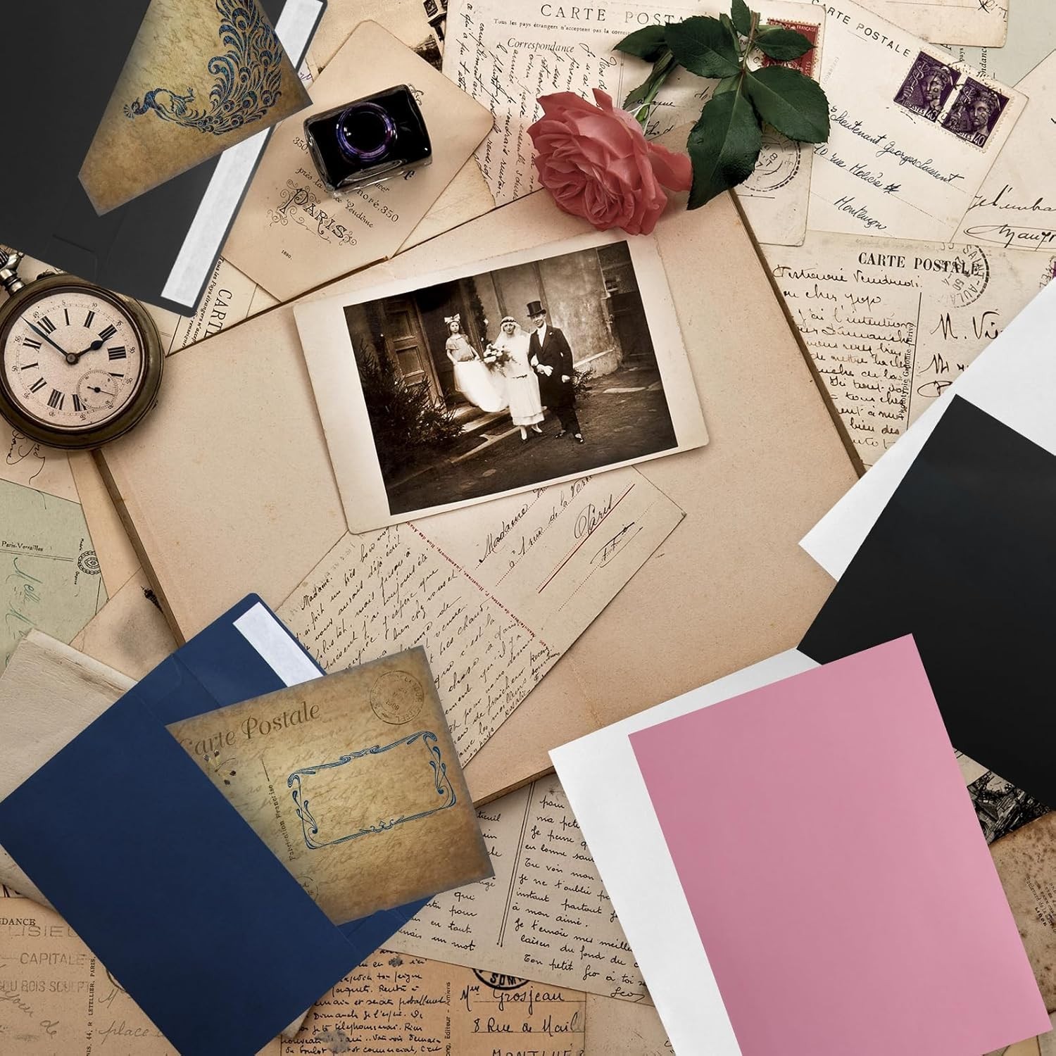 50 Pack White A7 & 5x7 Self-Sealing Envelopes for Invitations, Photos, Cards