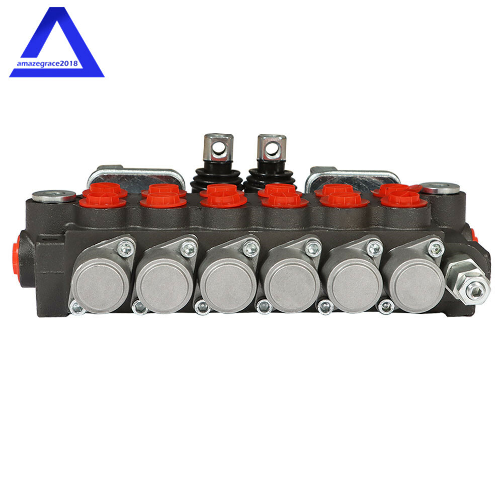 11 GPM Hydraulic Backhoe Directional Control Valve w/ 2 Joysticks,6 Spool,