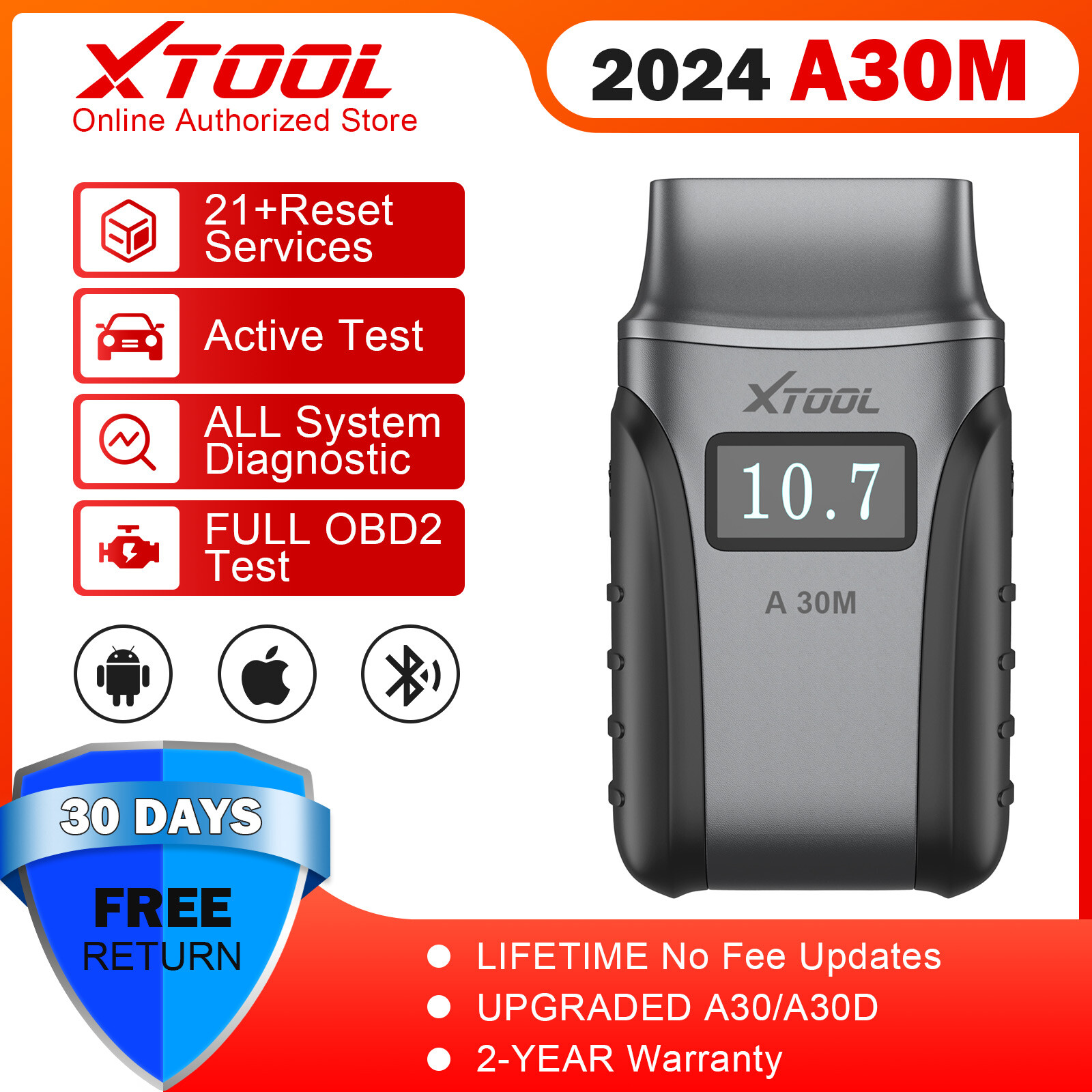 XTOOL Anyscan A30M Wireless OBD2 Diagnostic Scanner Bi-Directional Code Reader