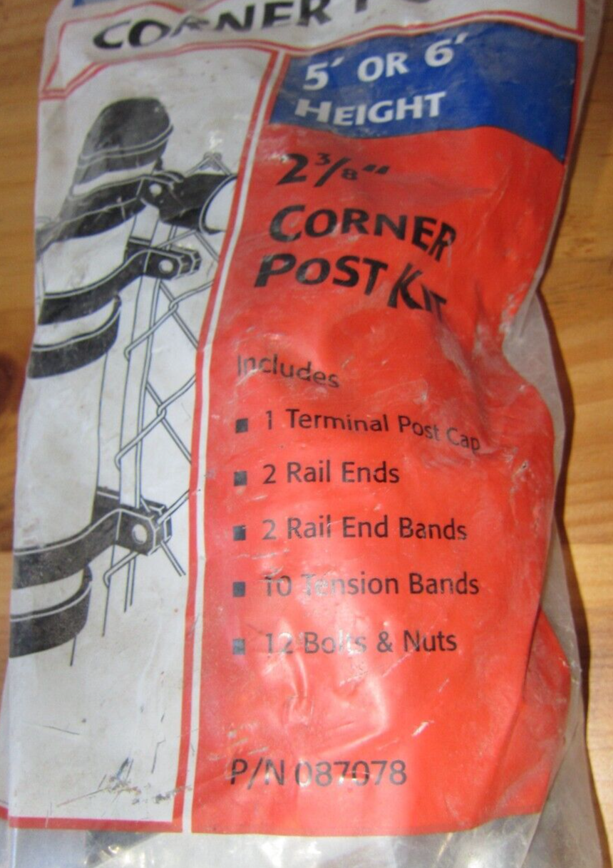 Master Halco Chain Link Fence Corner Post Kit NEW