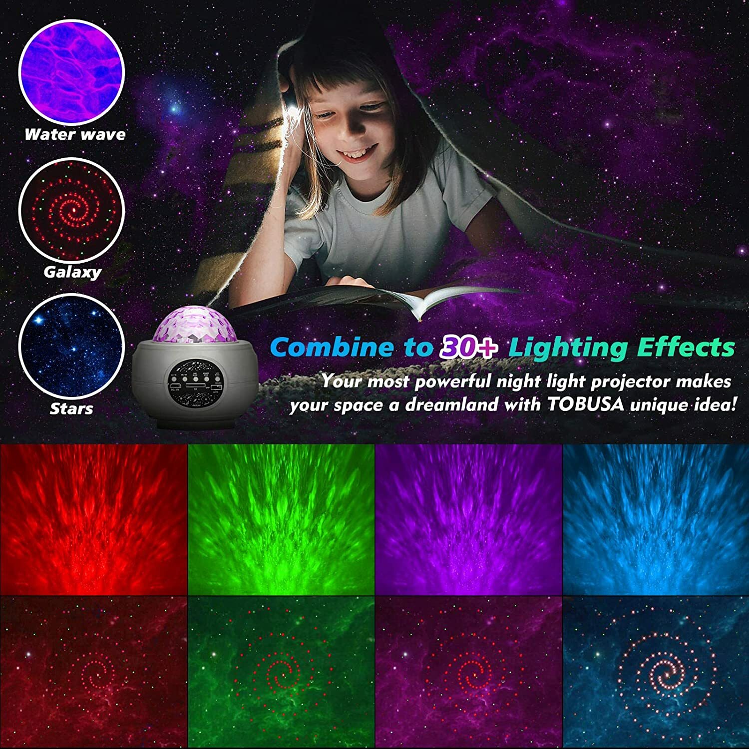 Projector Galaxy Starry Sky Night Light Ocean Star Party Speaker LED Lamp Remote