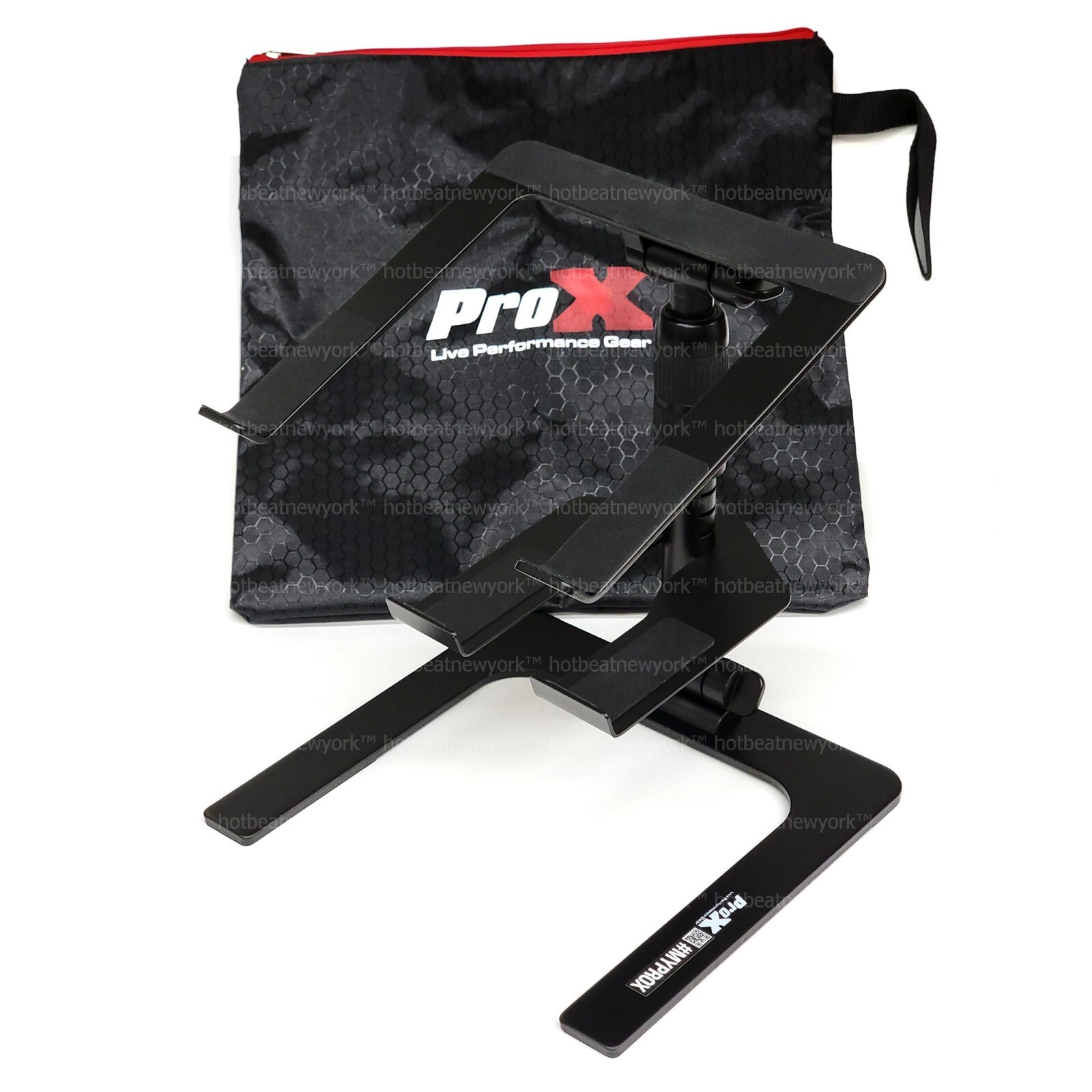 ProX T-LPS900BLK Folding DJ Studio Sturdy Laptop Stand w Adjustable Height Tilt