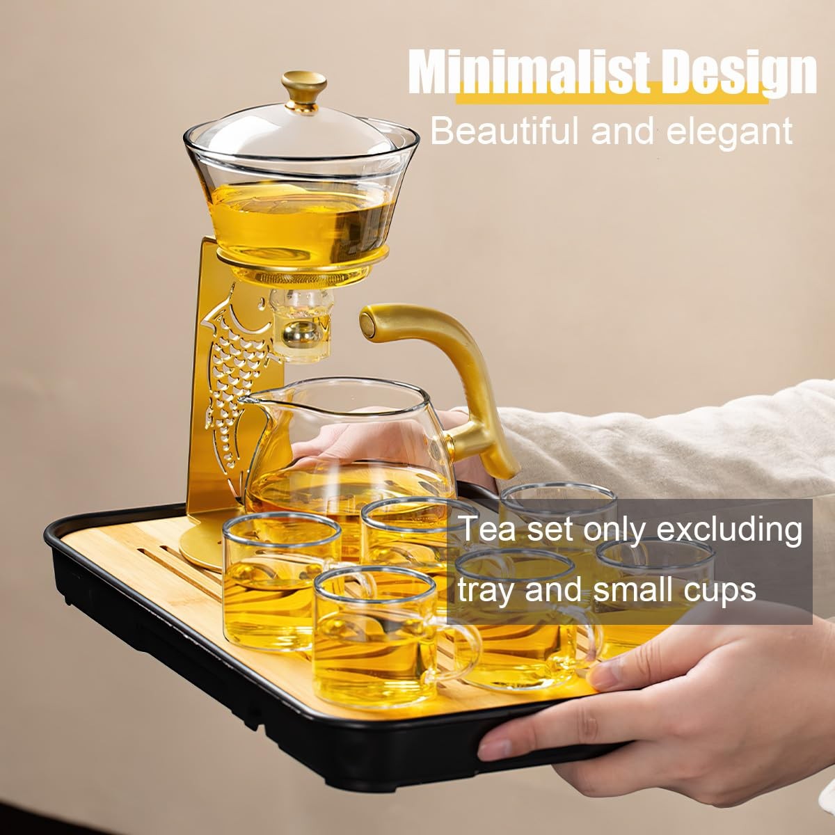 Lazy Kungfu Magnetic Tea Pot Semi Automatic Glass Teapot Drip Attraction Water
