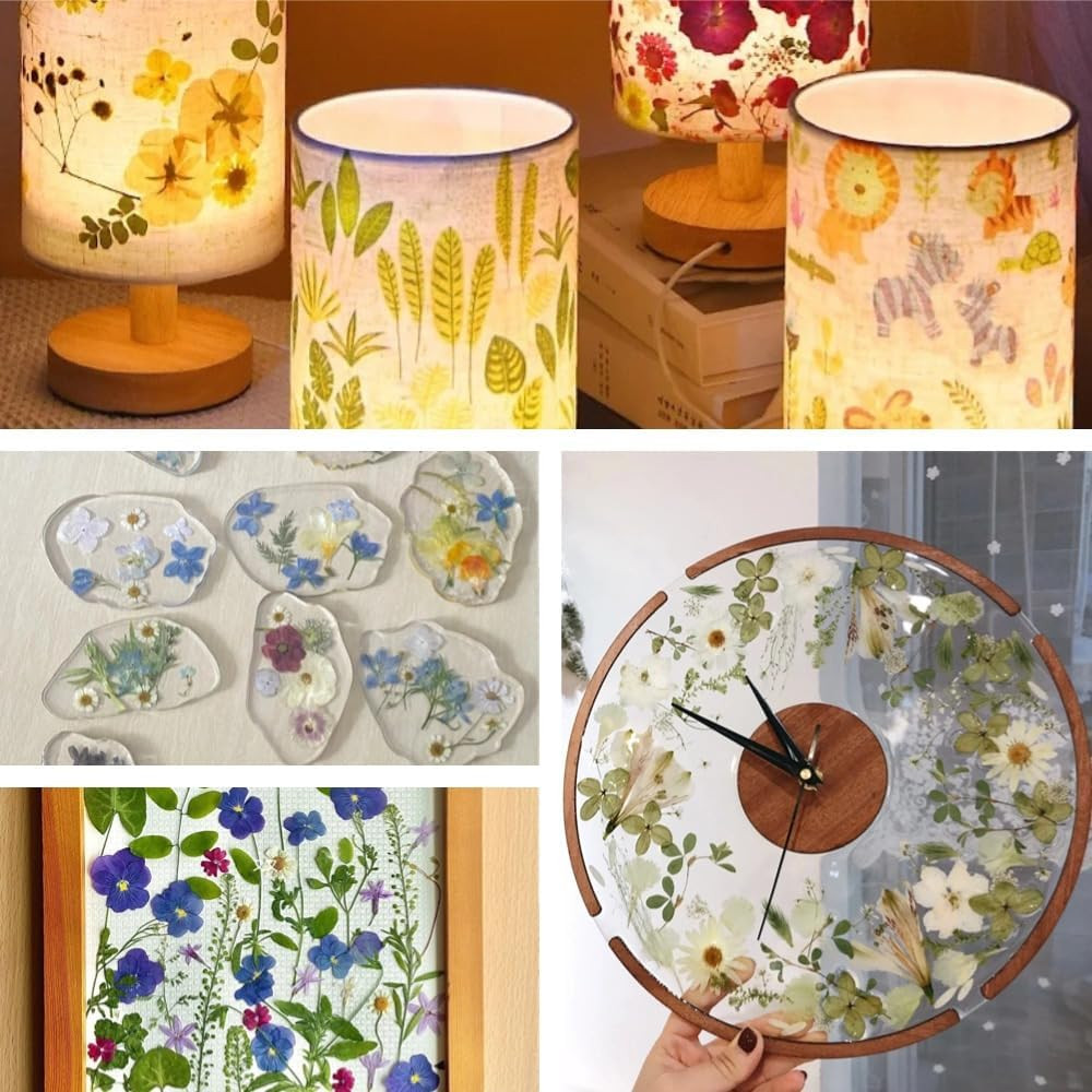 80Pcs Pressed Flowers, Dried Flowers Natural Pressed Flowers Bulk for Resin Mold