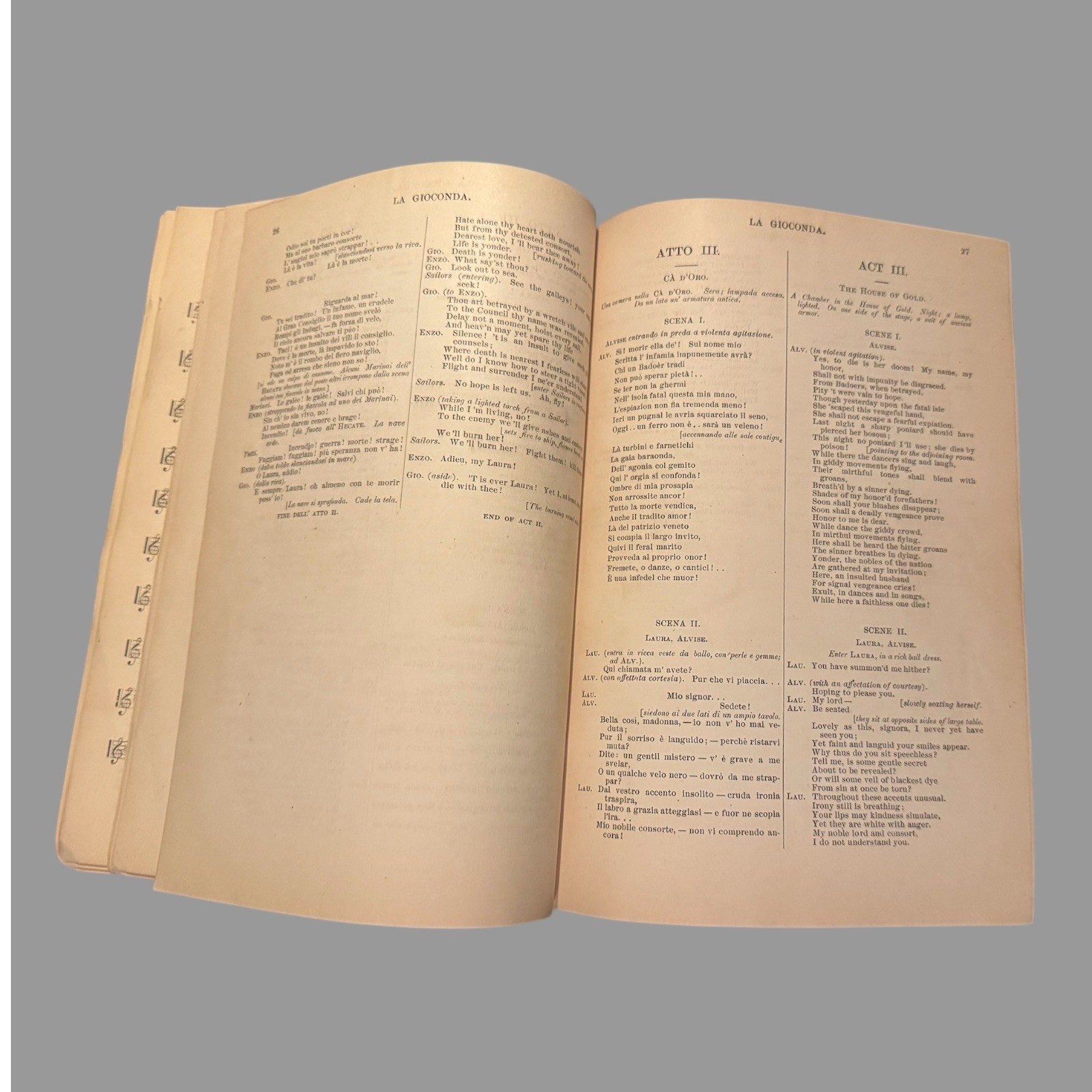 1884 Boston Opera Advertising Playbill Program La Gioconda by Gorrio, Ponchielli