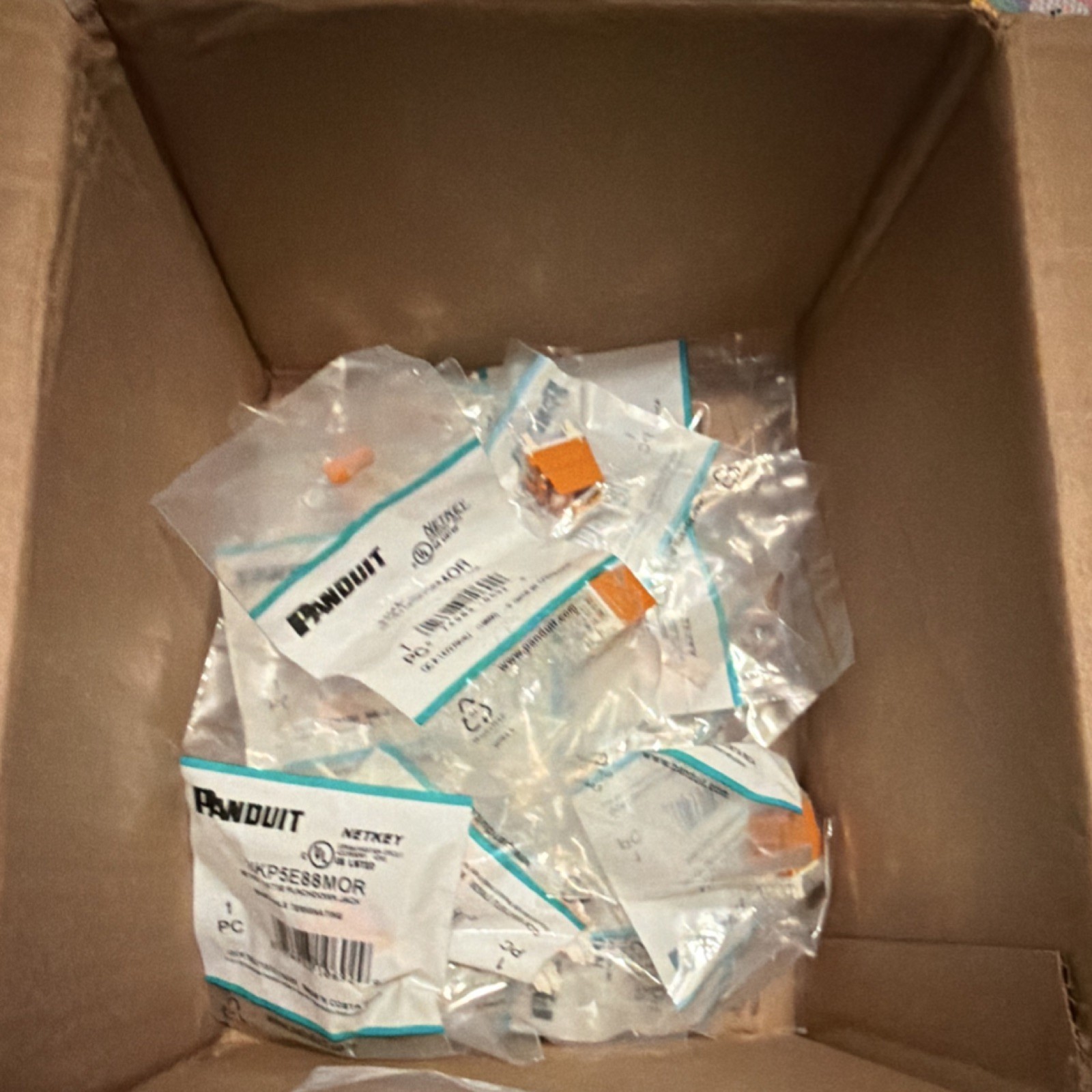 Panduit Cat5e Punchdown Jack Orange RJ45 Port Female NKP5E88MOR