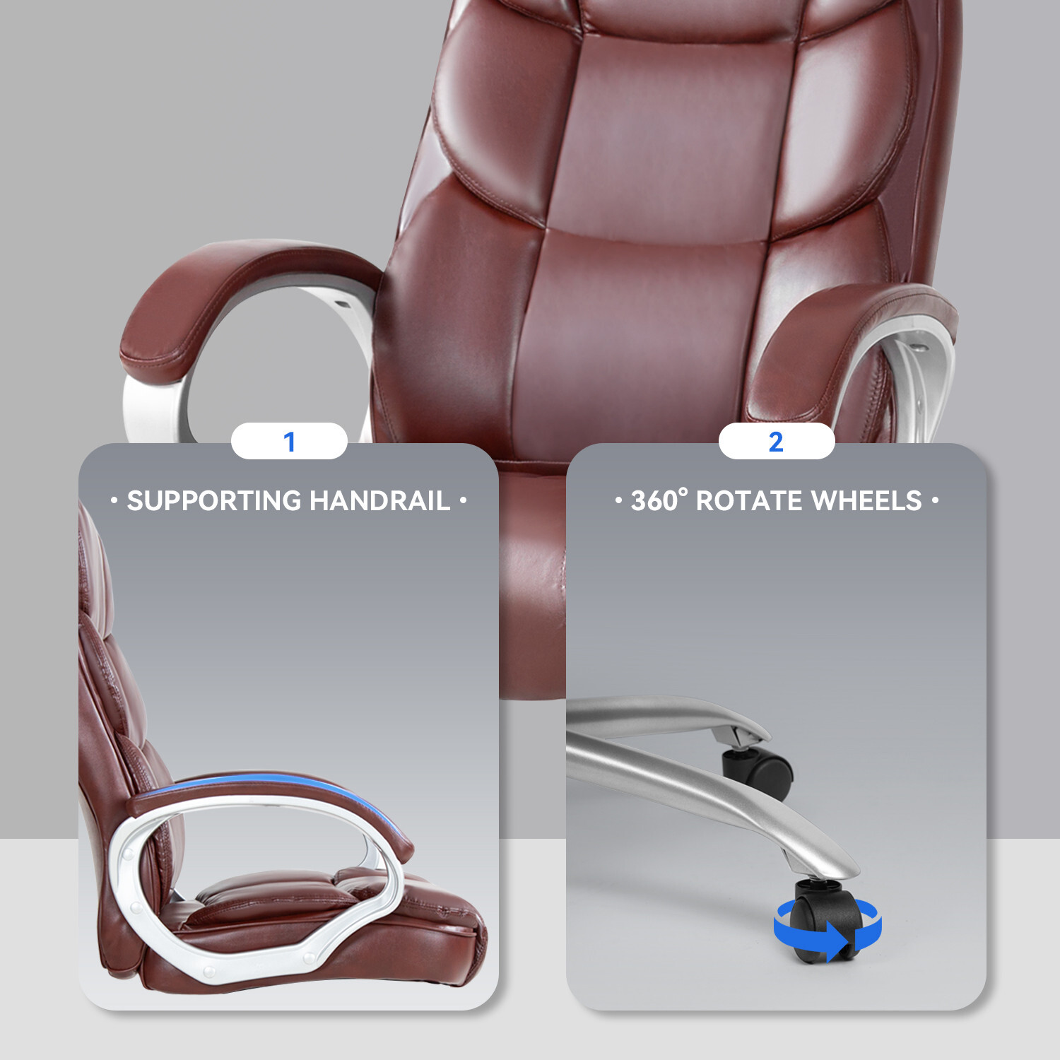 Office Chair Ergonomic High-Back Executive Desk Chair with Adjustable Swivel