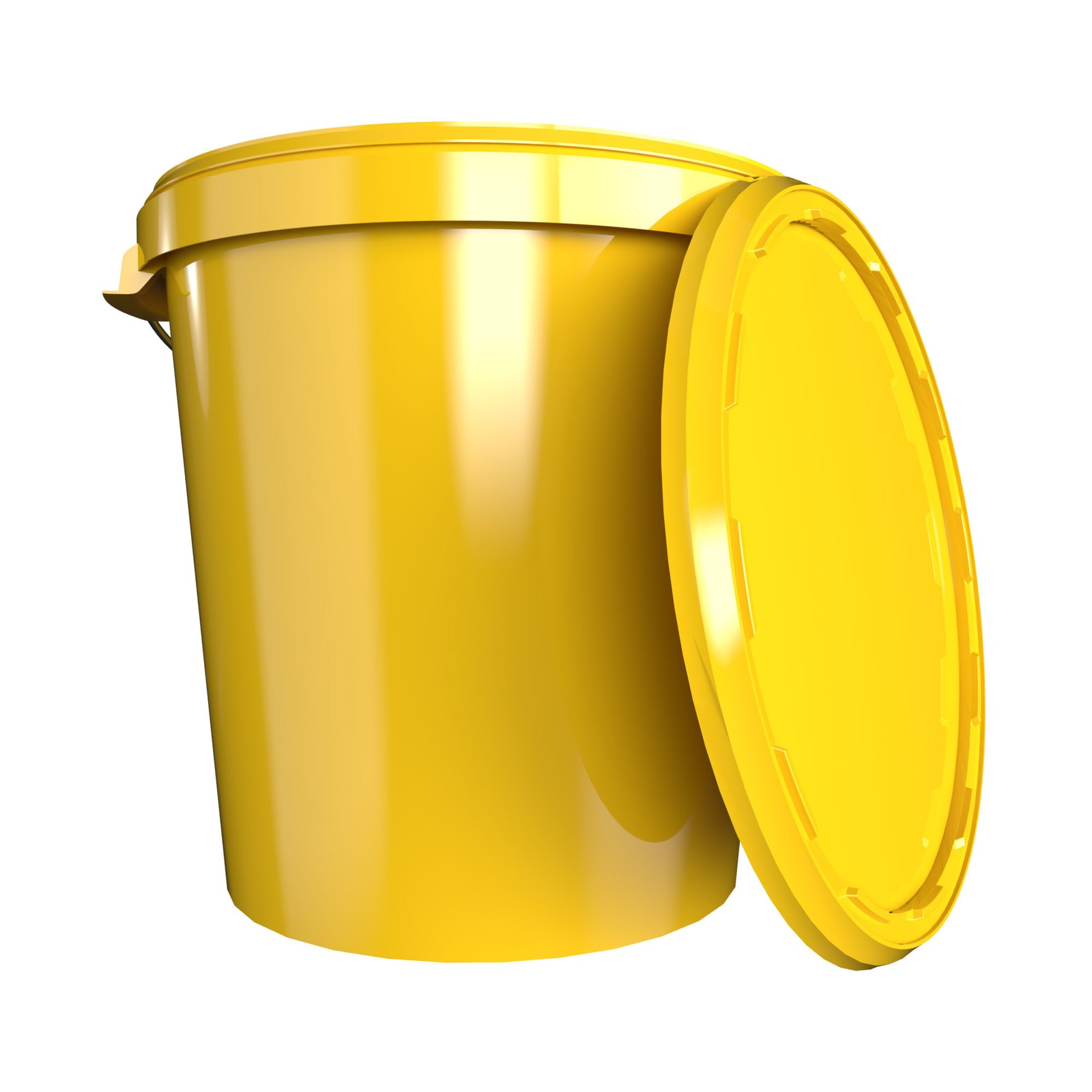 Bucket with Lid 30L Hobbock Yellow Plastic PP Food Safe Airtight