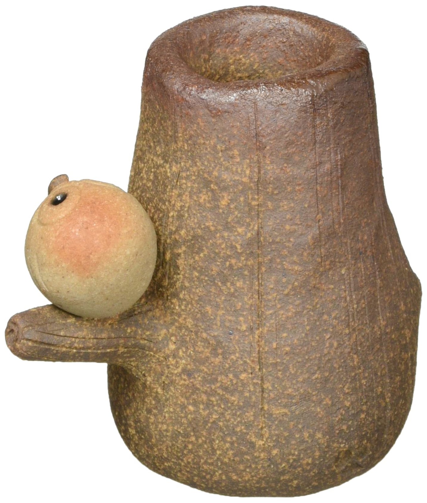 Shigaraki Ware Small Owl Flower Vase Brown Ceramic Japanese Pottery