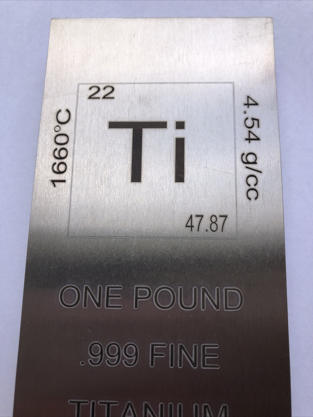 1 (One) Pound Titanium Bullion Bar
