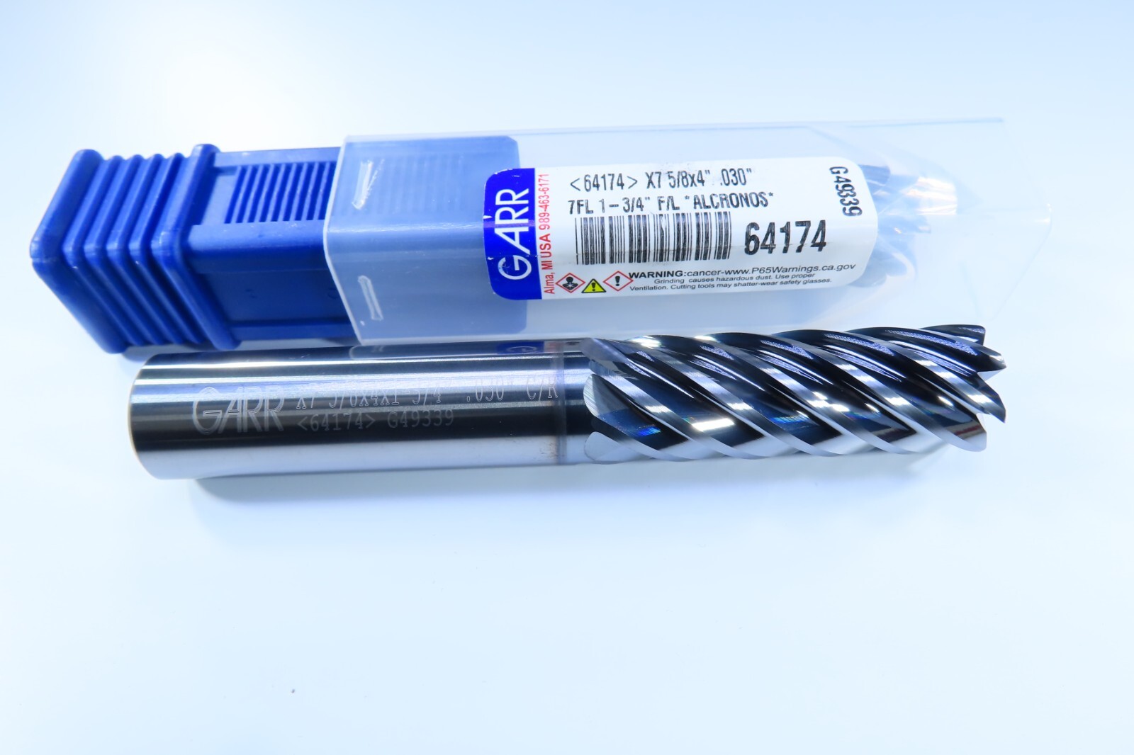 LOT ( 5 PCS ) NEW 5/8" GARR VX-7 SERIES 7 FLUTE ALCRONOS 64174 CARBIDE END MILL