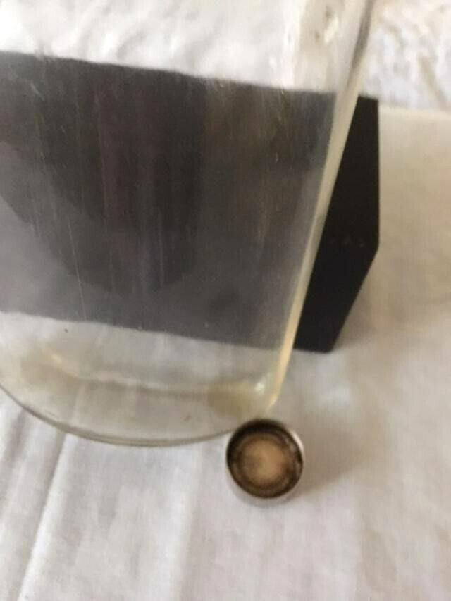 Vintage Flask Plastic Silver Plate Two Cups Silver Gold Tone Camping Hiking